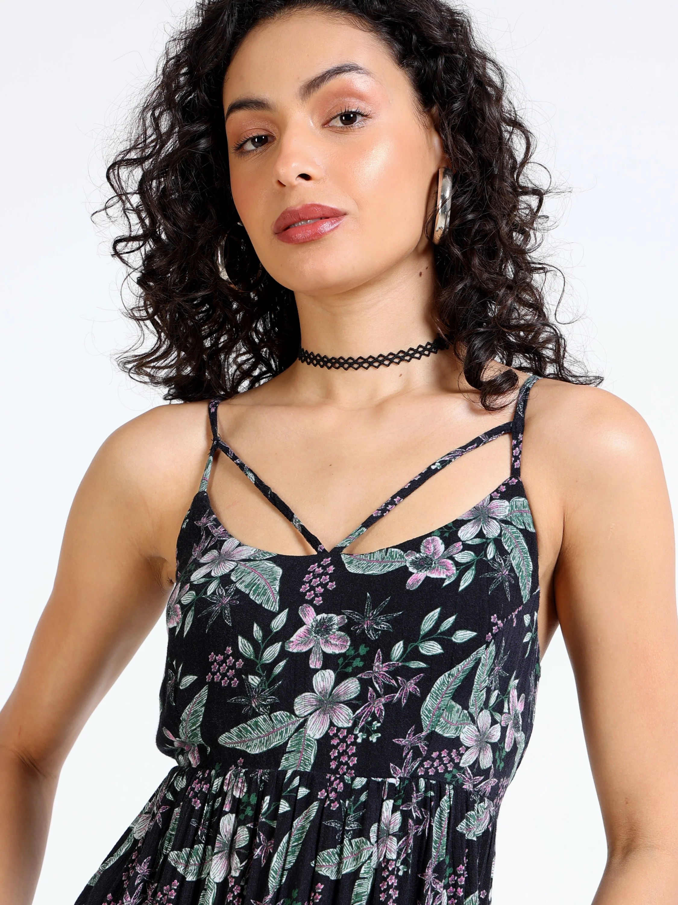 Women Tropical Print Maxi Dress - Image 3