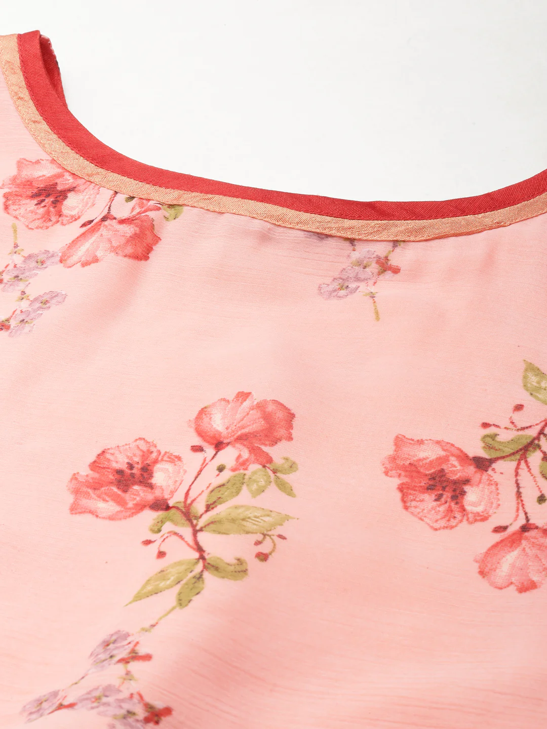Women Bloom Peach Chiffon Dress - Image 6