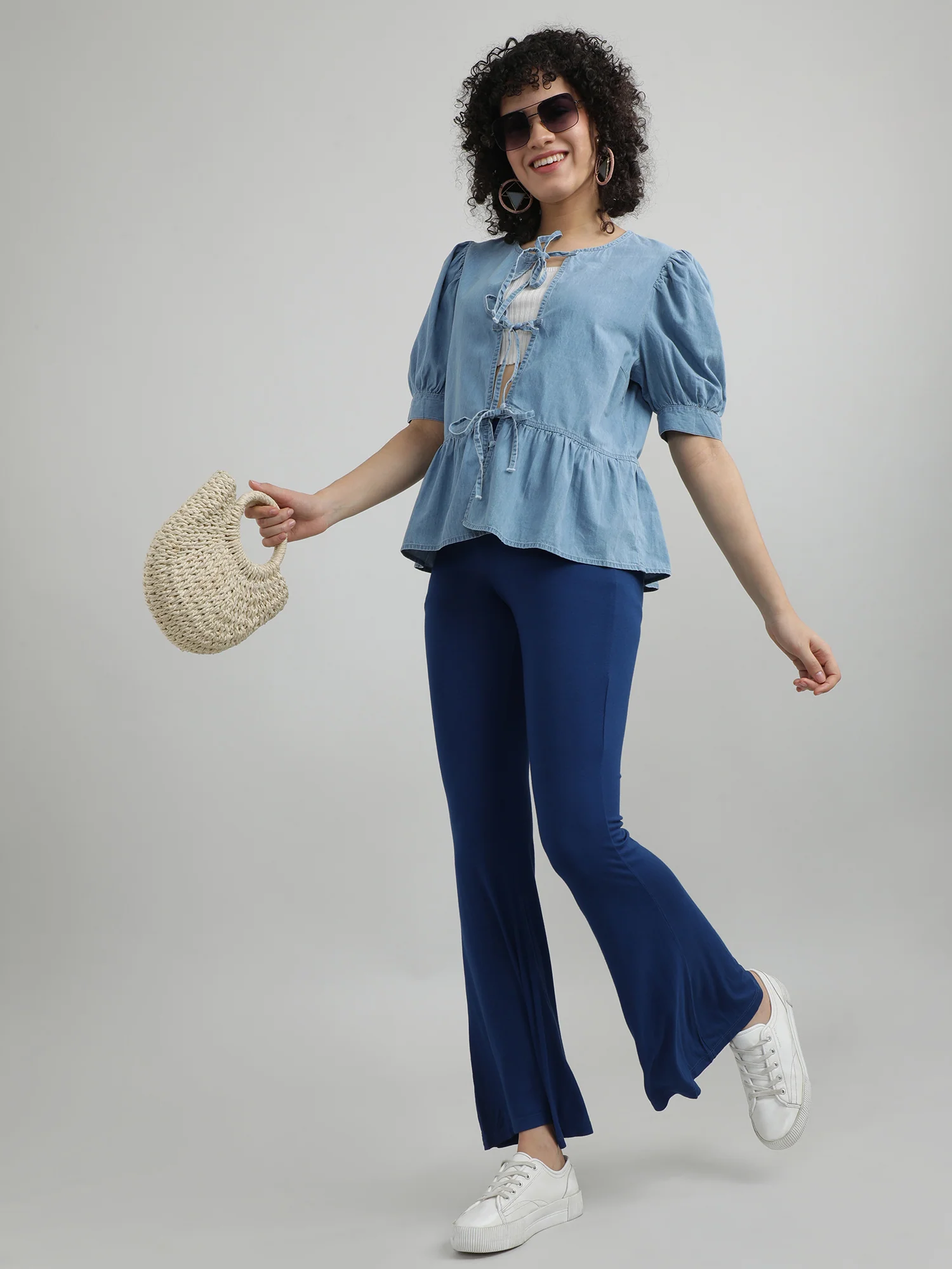 Women Blue Ankle Length Lounge Pants - Image 7