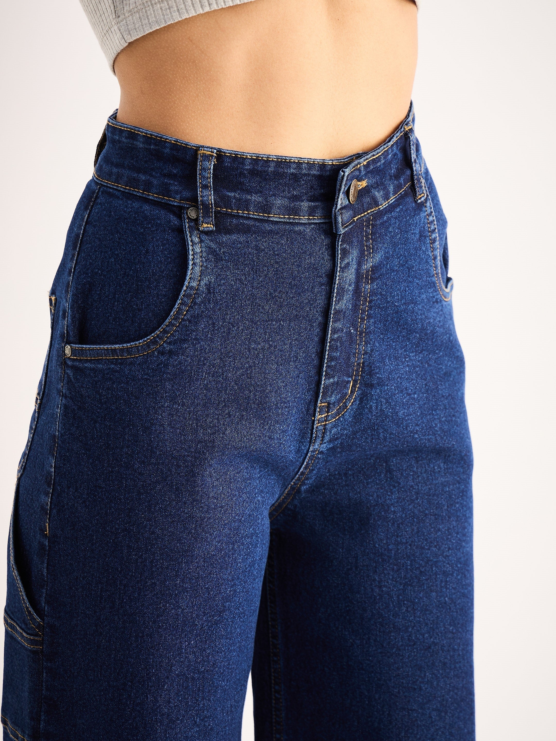 Women Blue Blast High Waist Back Pocket Jeans - Image 4