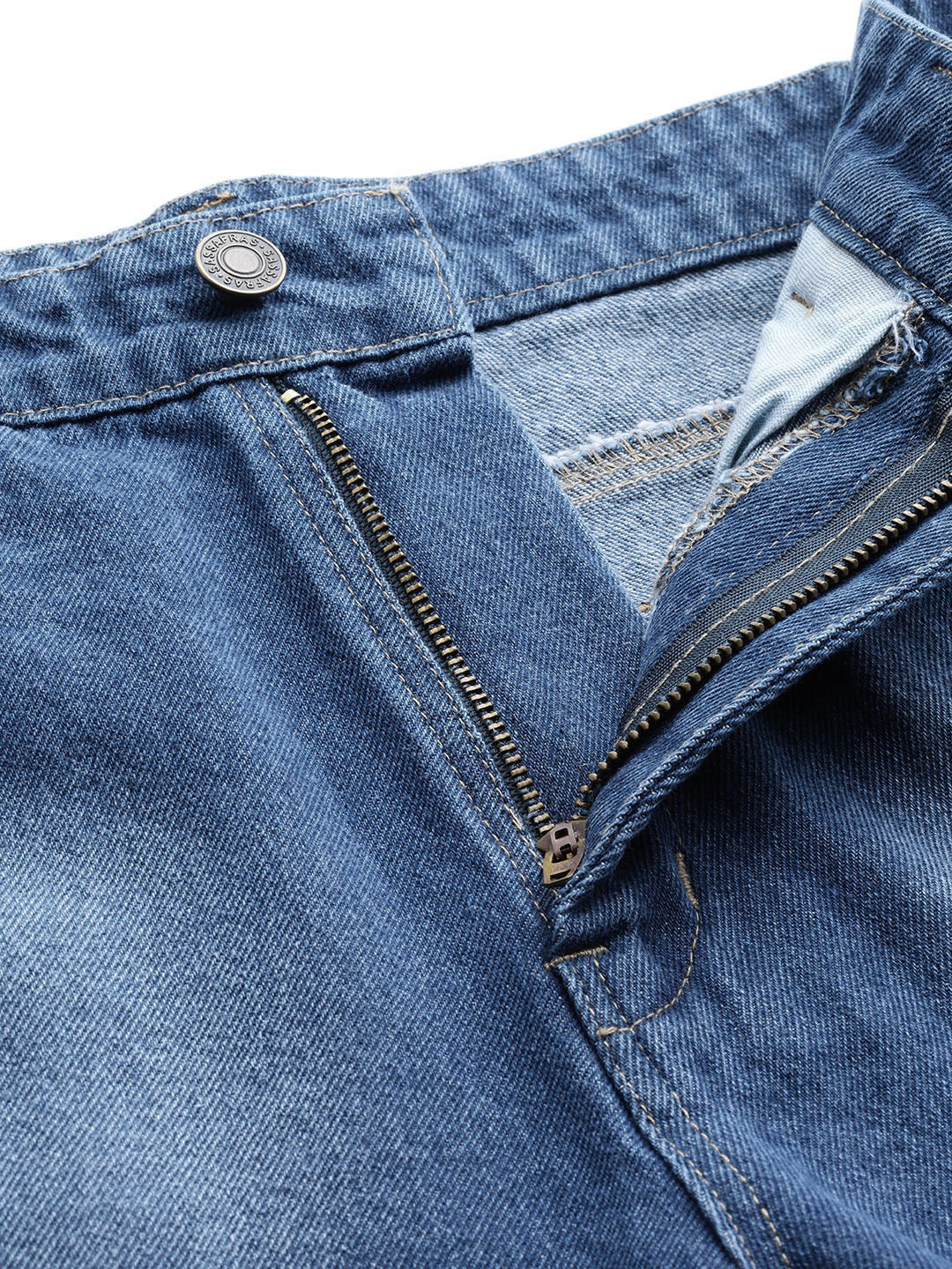 Women Blue Bleach Wash Frayed Look Shorts - Image 5