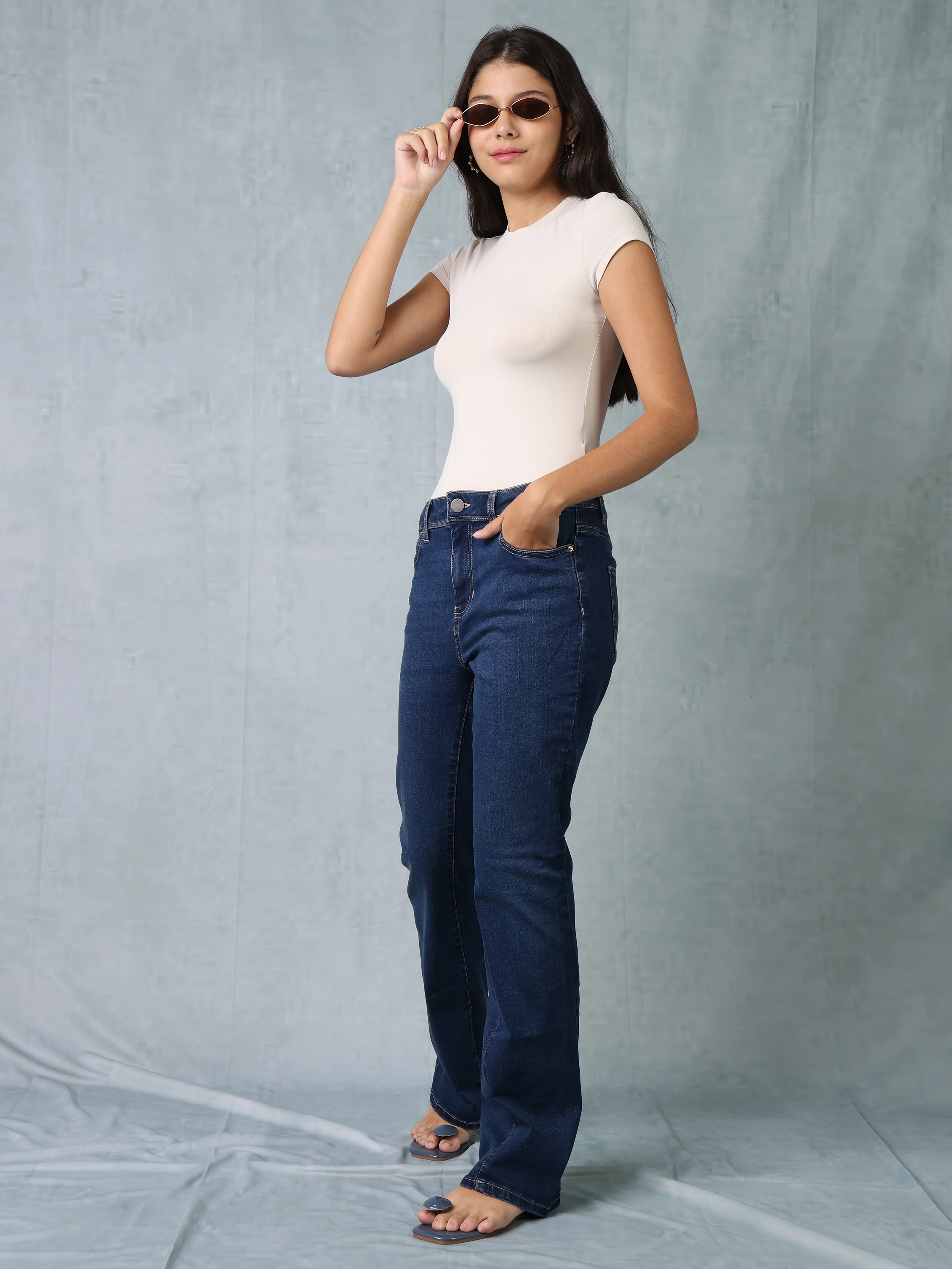 Women Blue Bootcut Jeans - Image 2