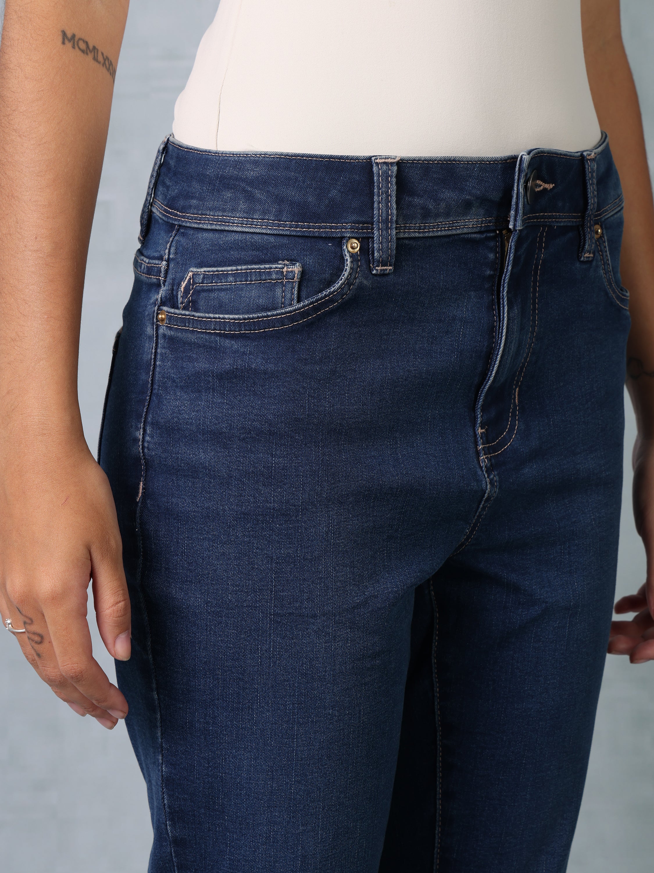Women Blue Bootcut Jeans - Image 3