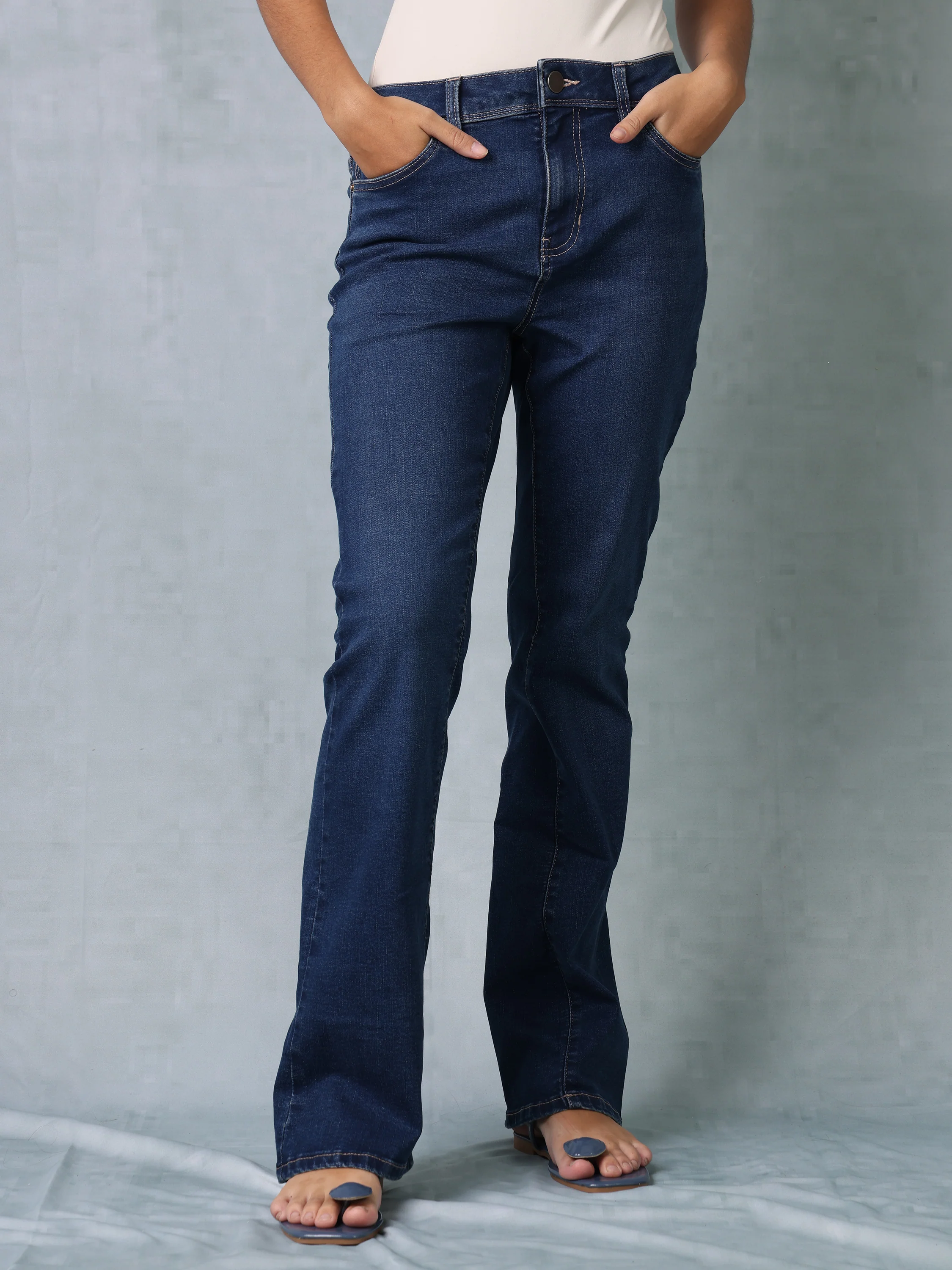 Women Blue Bootcut Jeans - Image 4