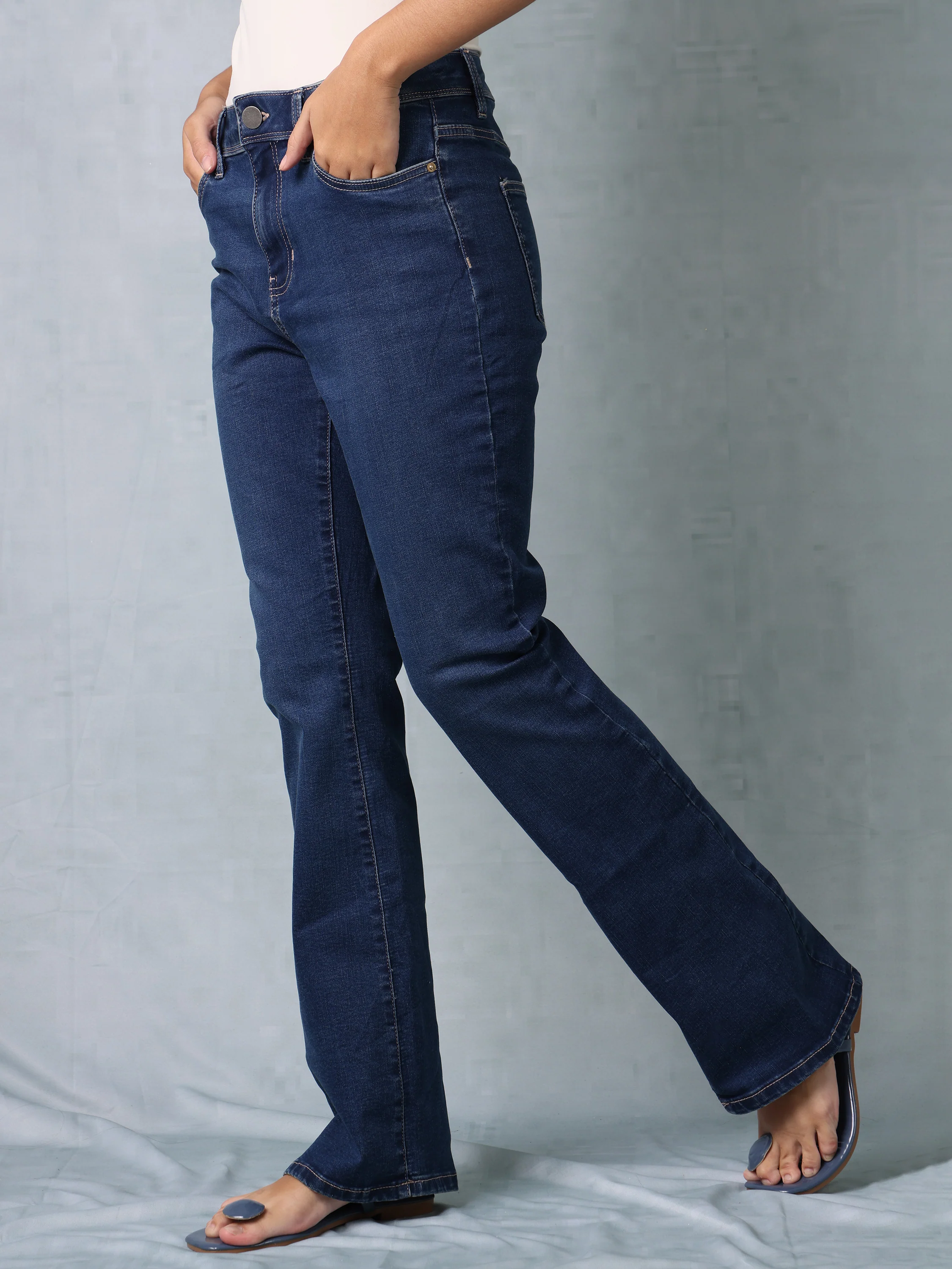 Women Blue Bootcut Jeans - Image 6