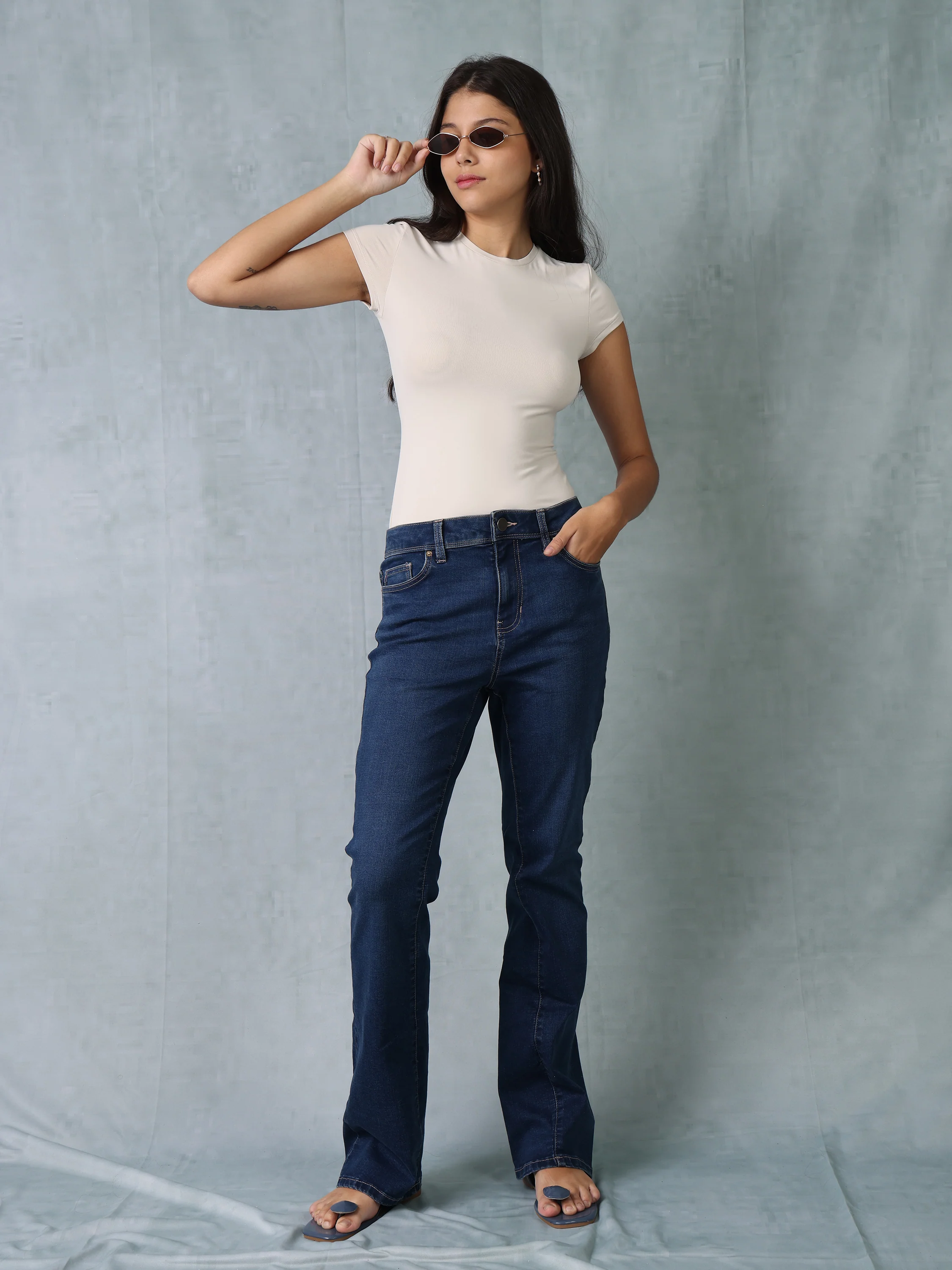 Women Blue Bootcut Jeans - Image 7