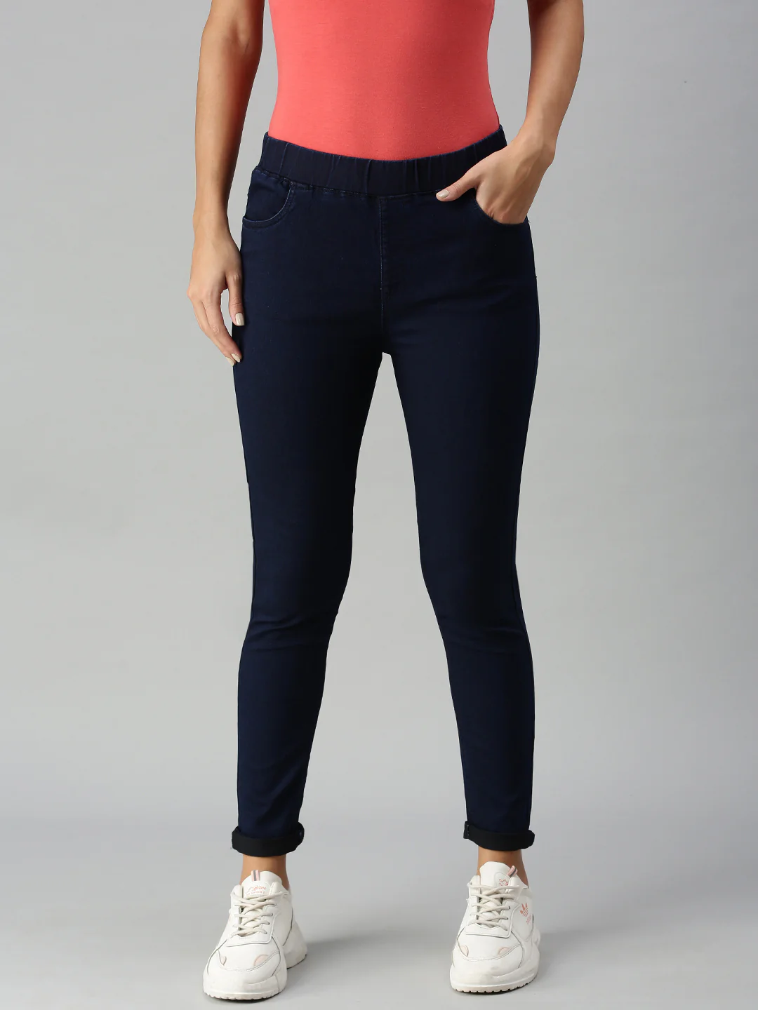 Women Blue Casual Legging - Image 4