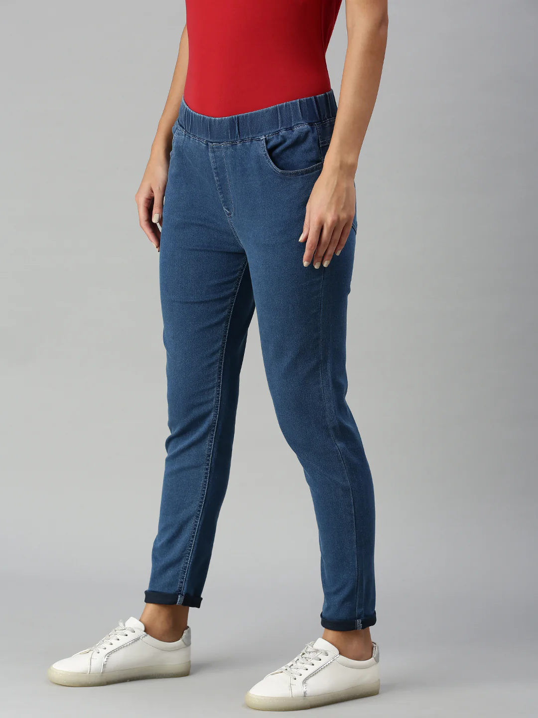 Women Blue Casual Leggings - Image 3