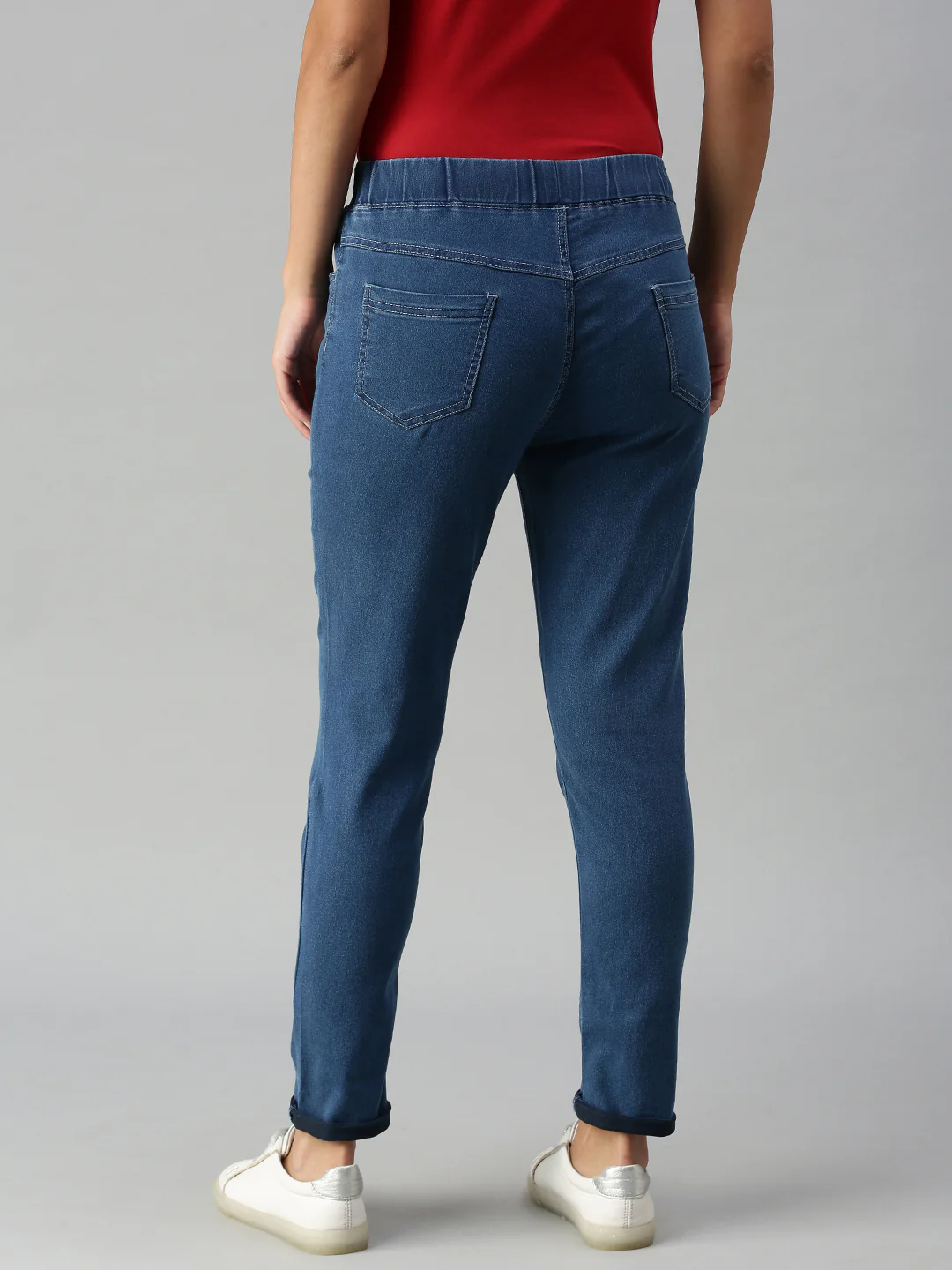 Women Blue Casual Leggings - Image 4