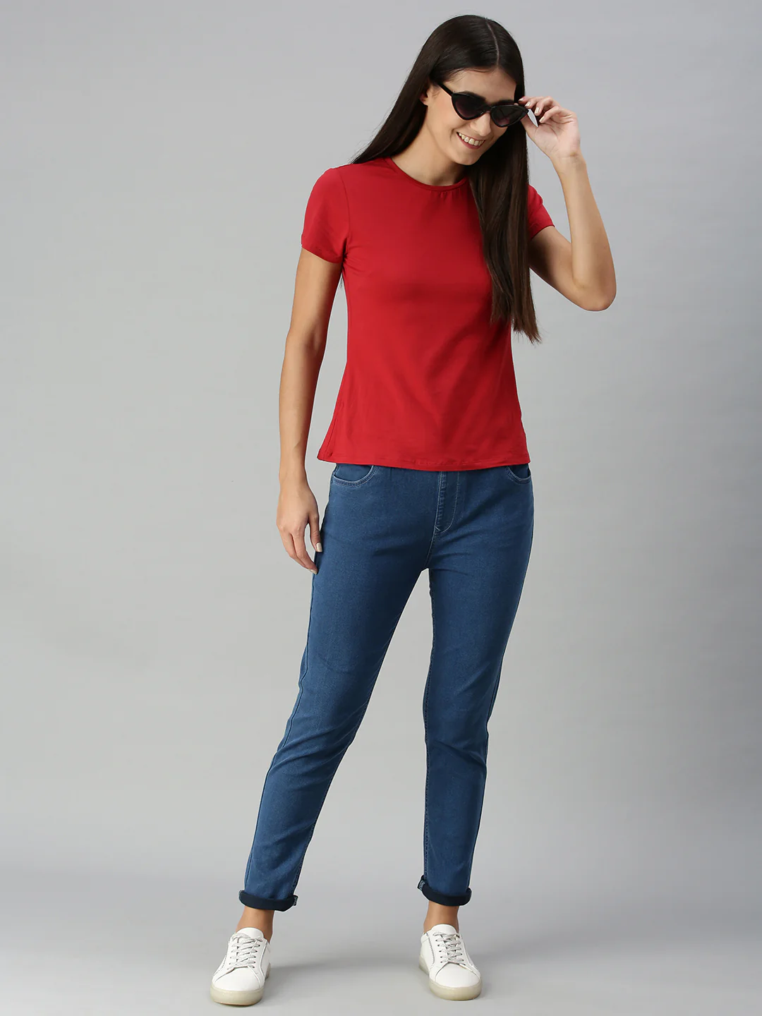 Women Blue Casual Leggings - Image 5