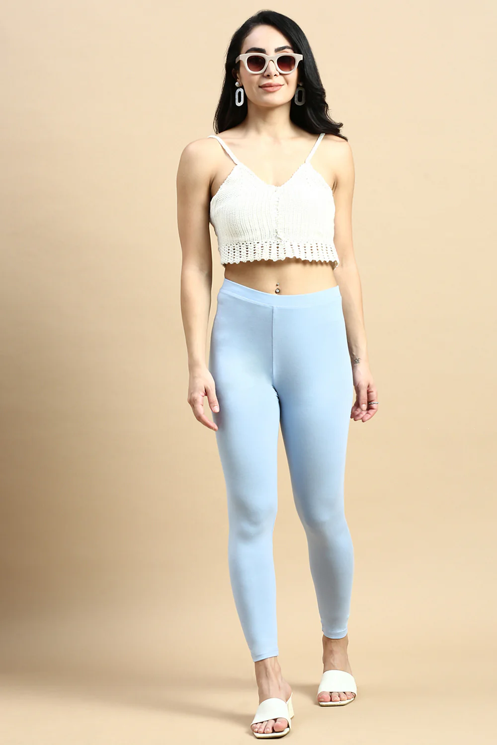 Women Blue Casual Leggings - Image 5