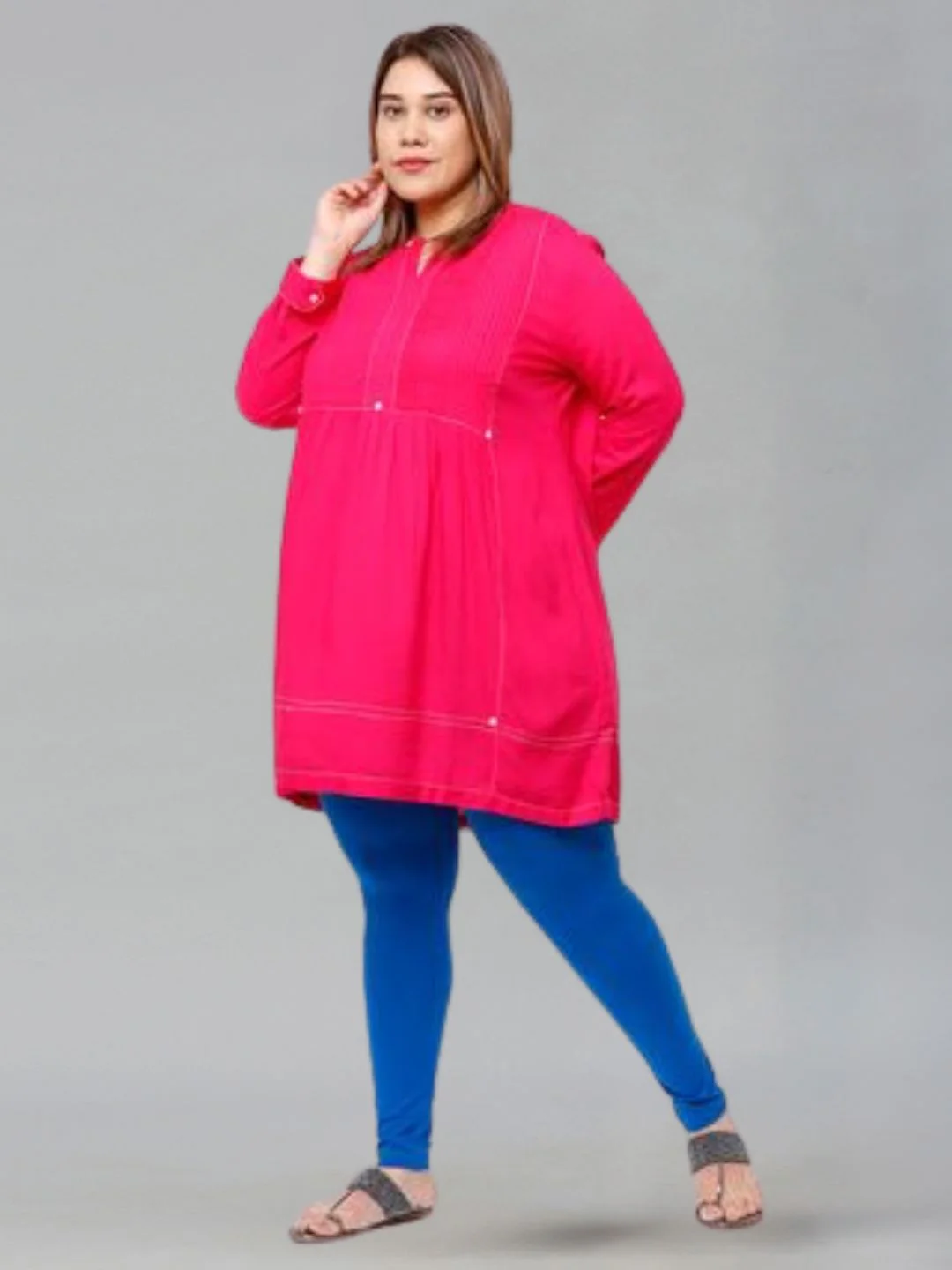 Women Blue Casual Leggings - Image 4