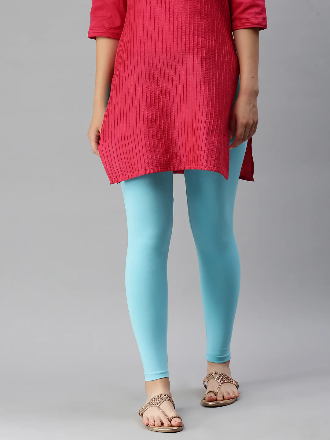 Women Blue Casual Leggings - Image 2