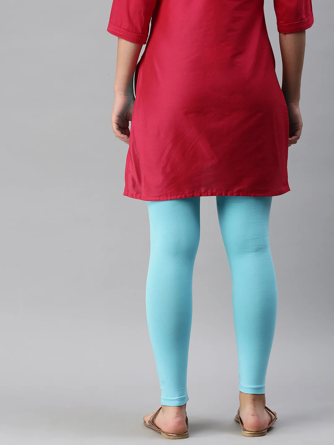 Women Blue Casual Leggings - Image 4
