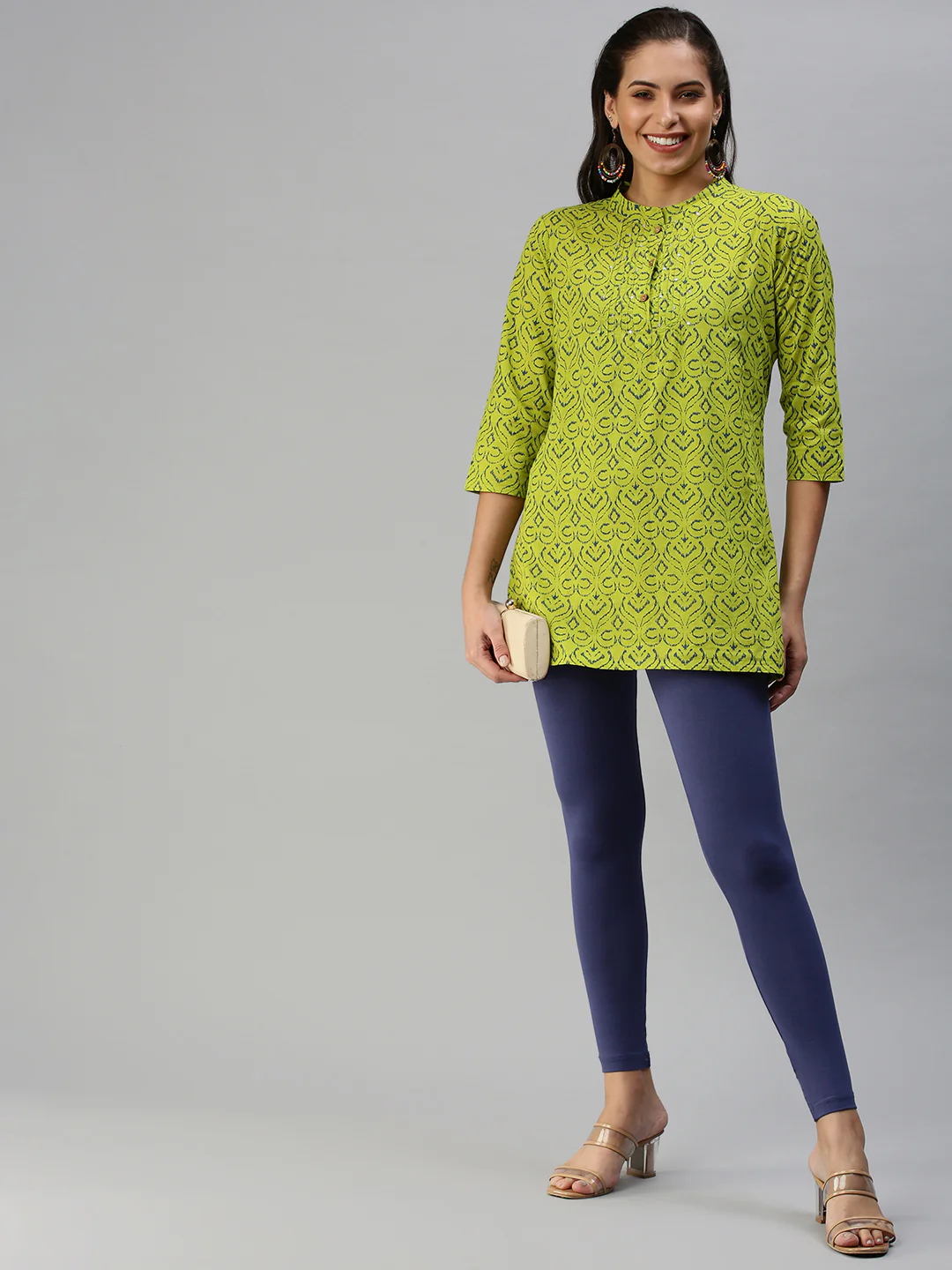 Women Blue Casual Leggings - Image 4