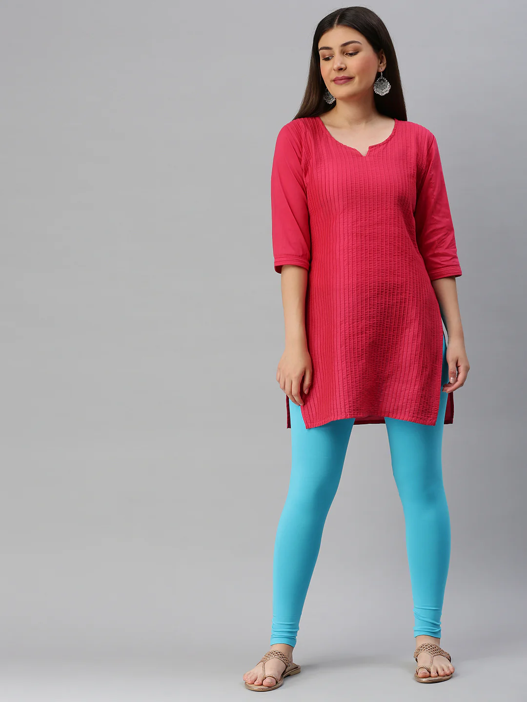Women Blue Casual Leggings - Image 2