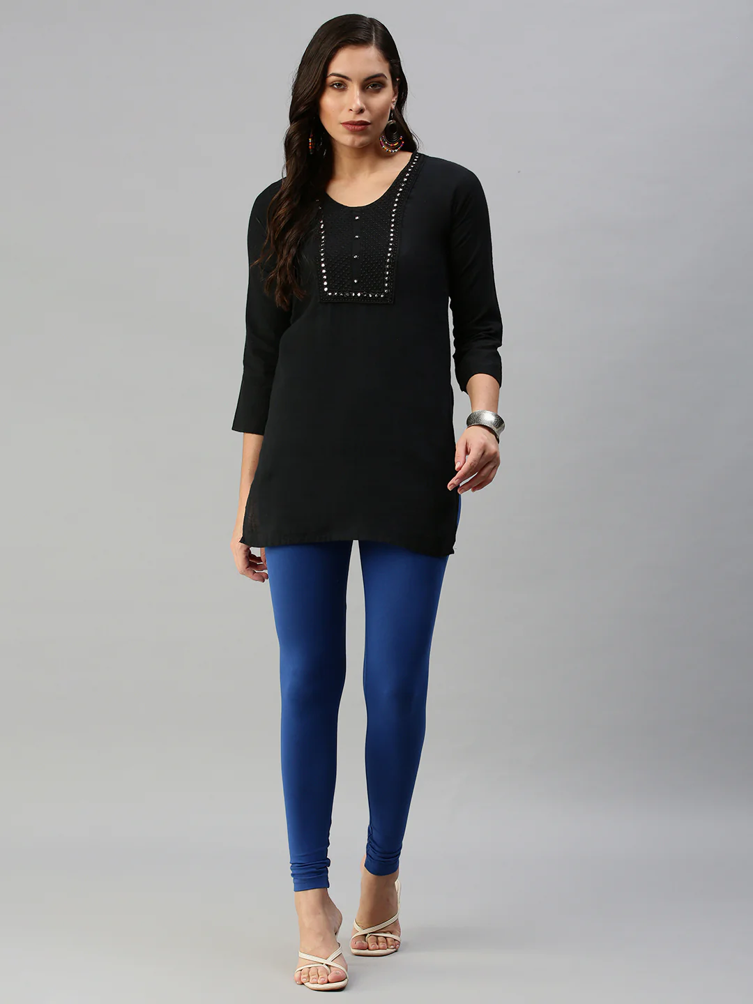 Women Blue Casual Leggings - Image 2