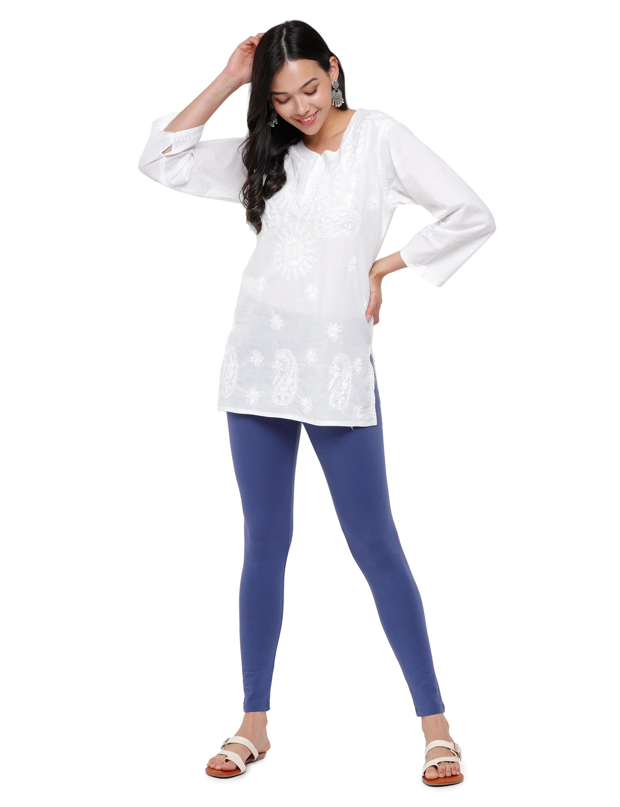 Women Blue Casual Leggings - Image 5