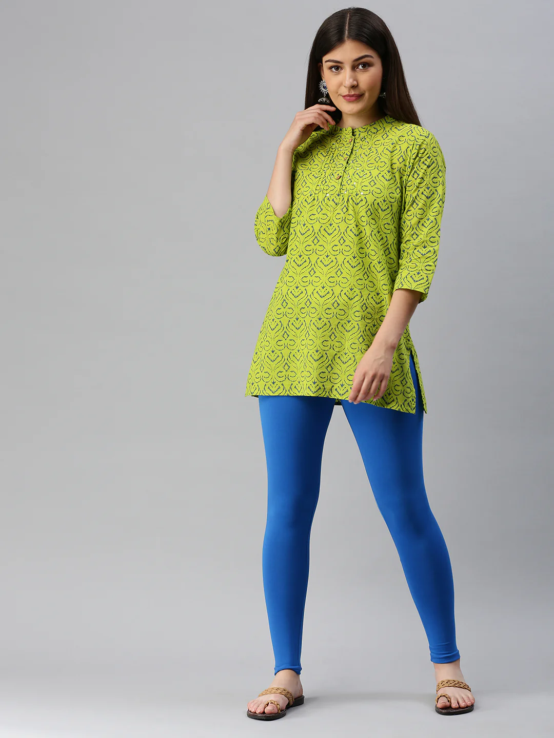 Women Blue Casual Leggings - Image 4