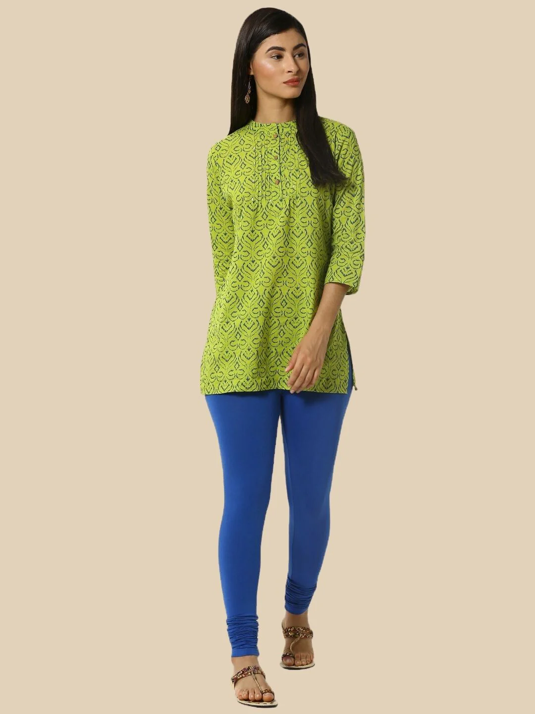 Women Blue Casual Leggings - Image 4