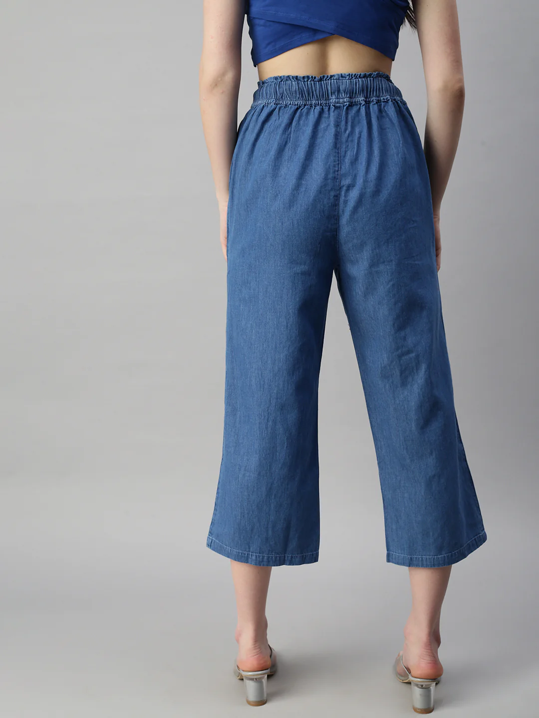 Women Blue Casual Palazzo - Image 3
