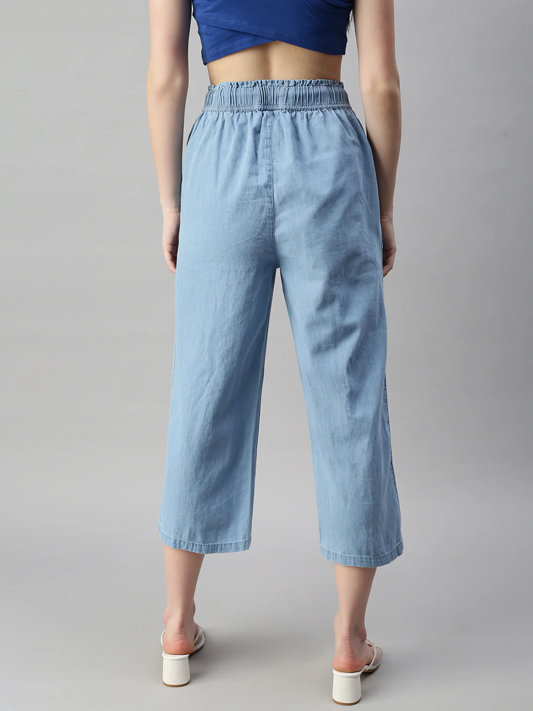 Women Blue Casual Palazzo - Image 3