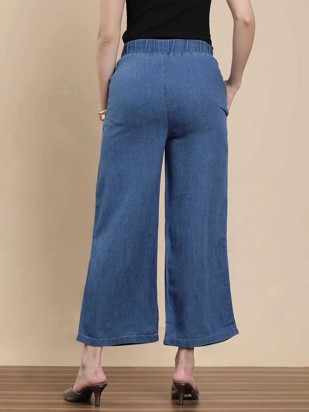 Women Blue Casual Palazzo - Image 2