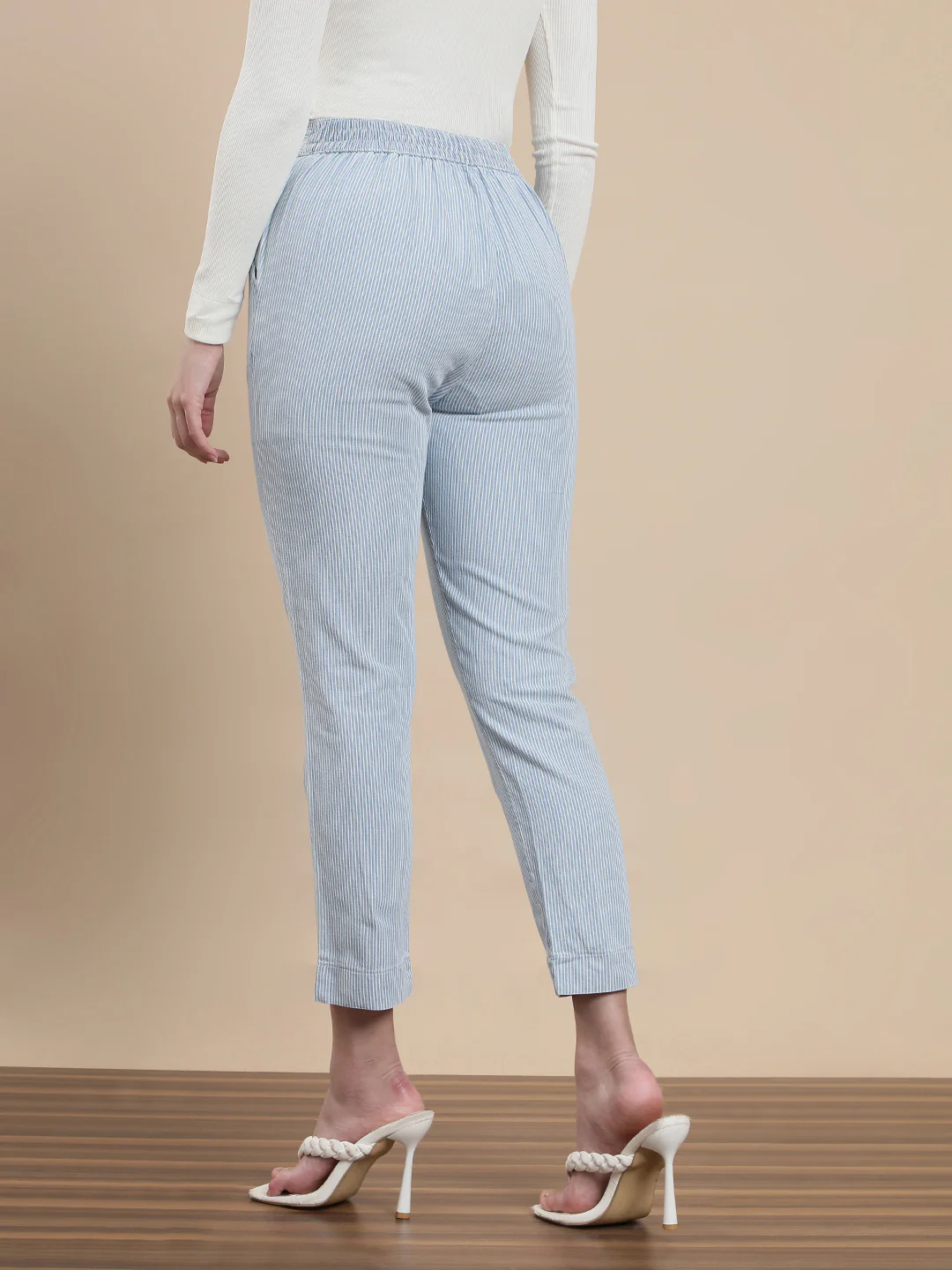 Women Blue Casual Pants - Image 2