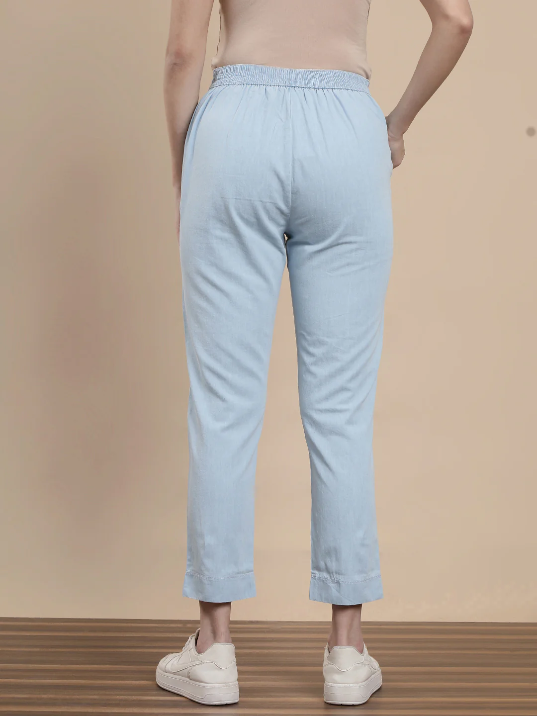 Women Blue Casual Pants - Image 2