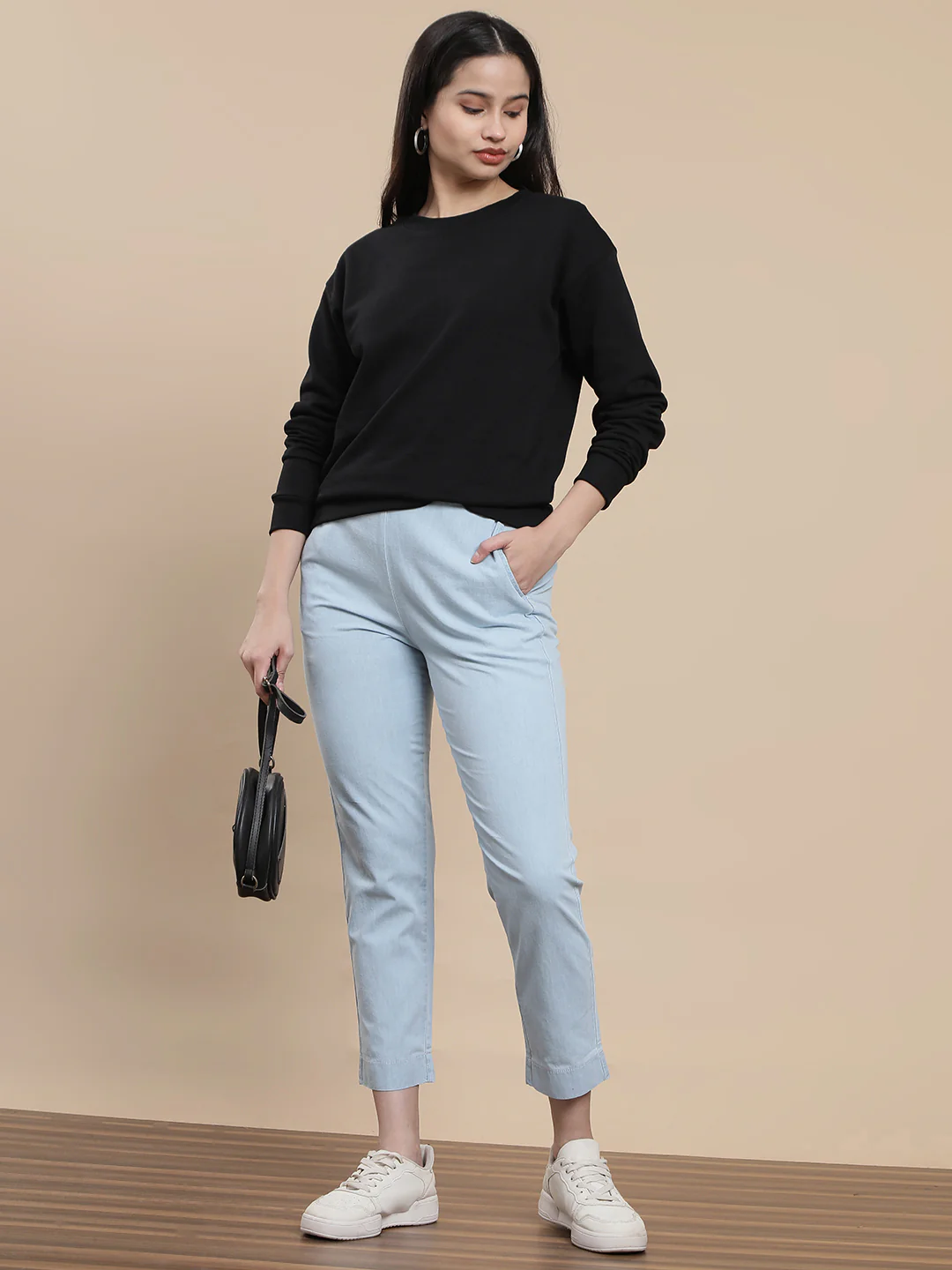 Women Blue Casual Pants - Image 5