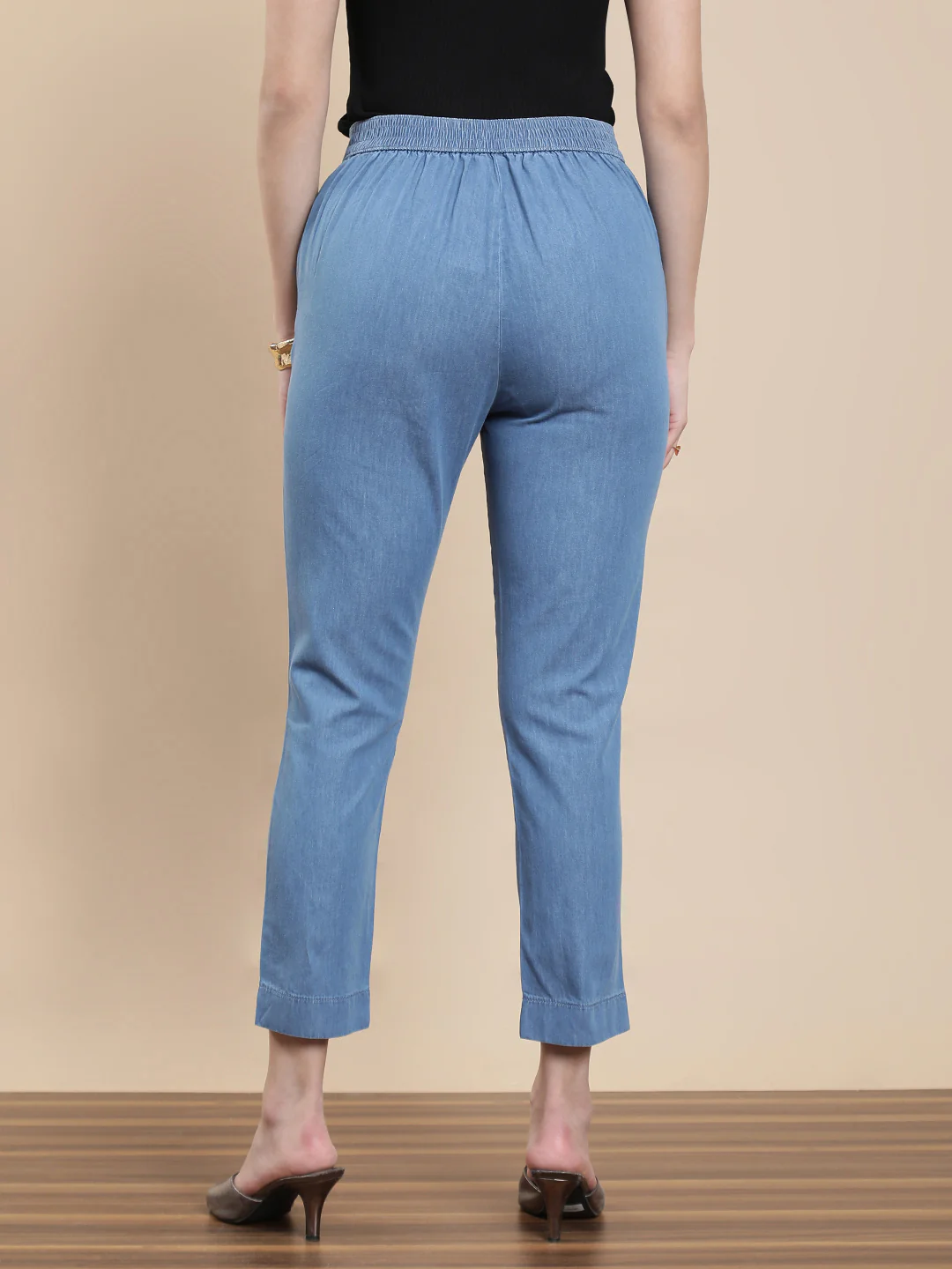 Women Blue Casual Pants - Image 2