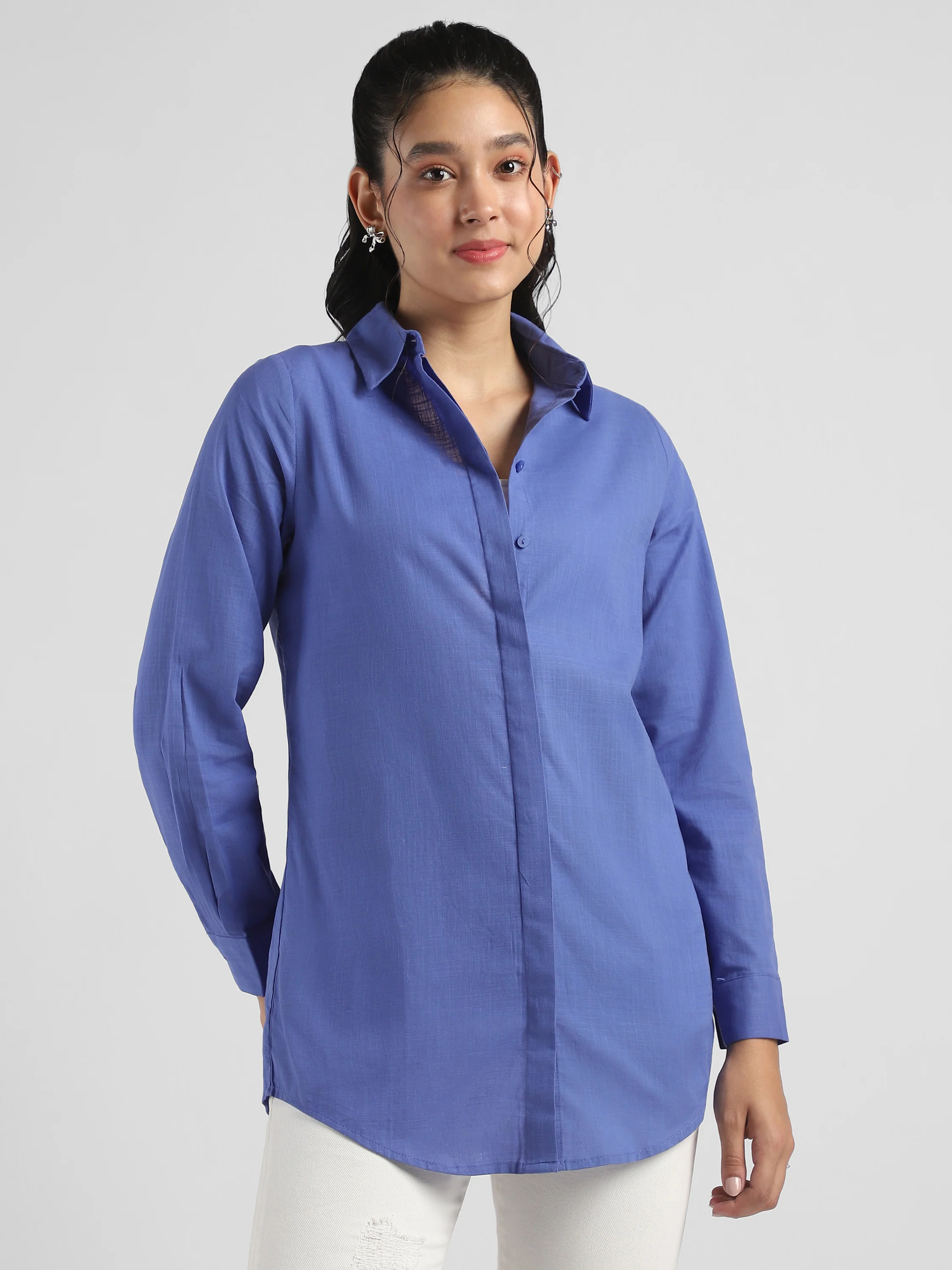 Women Cotton Oversized Shirt - Image 2