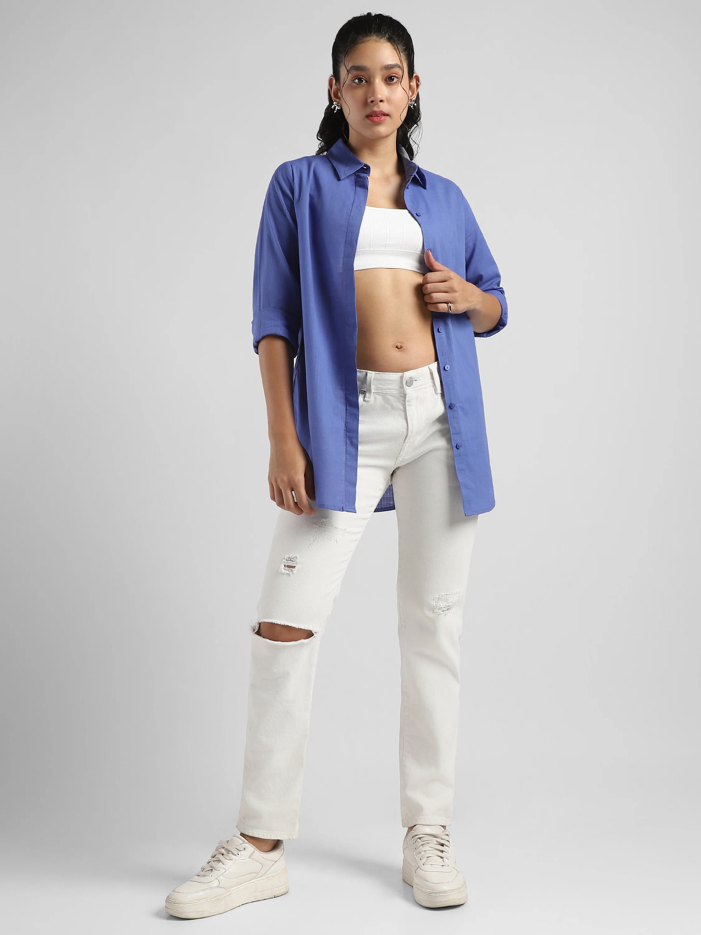 Women Cotton Oversized Shirt - Image 3