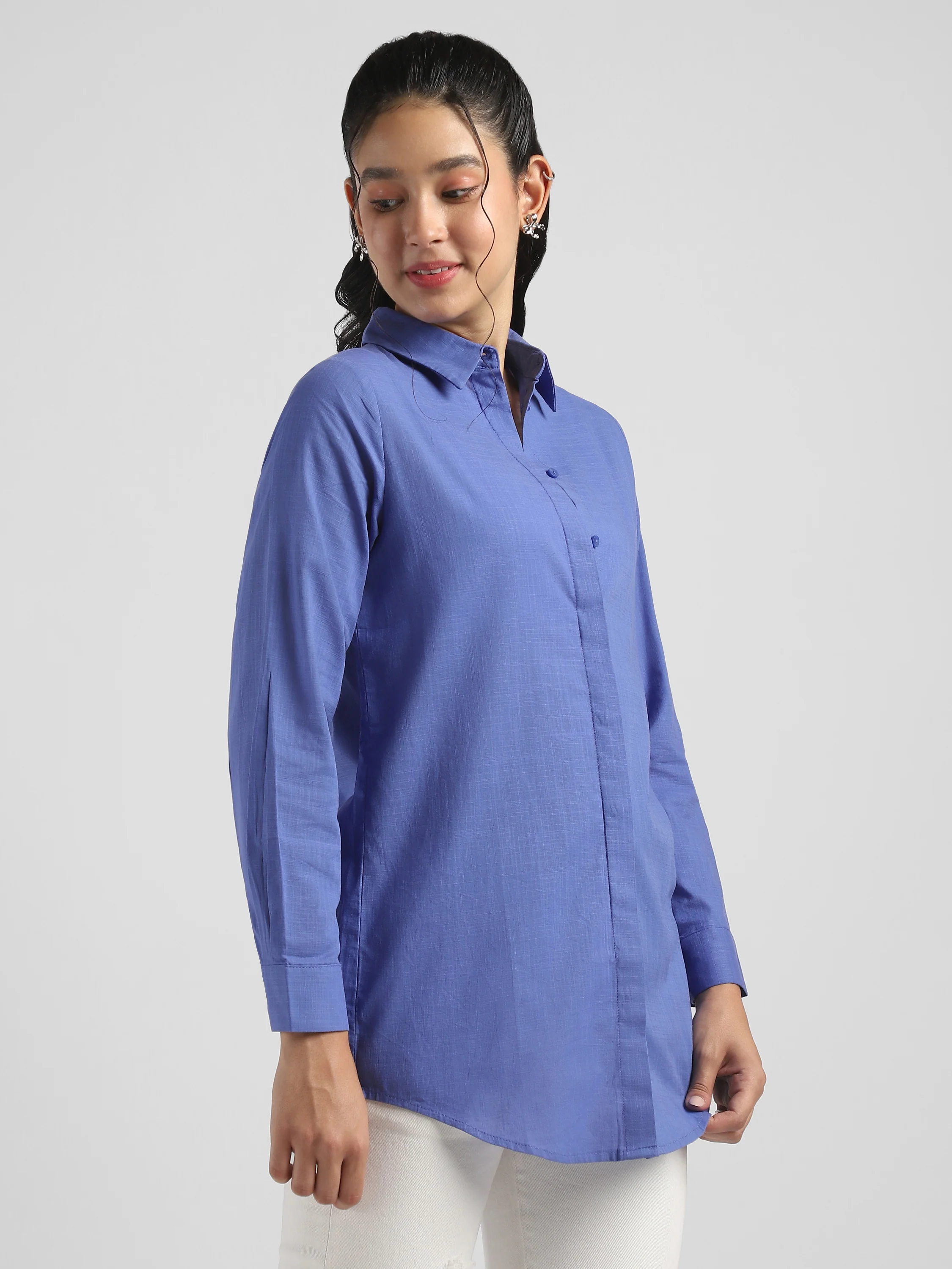 Women Cotton Oversized Shirt - Image 5