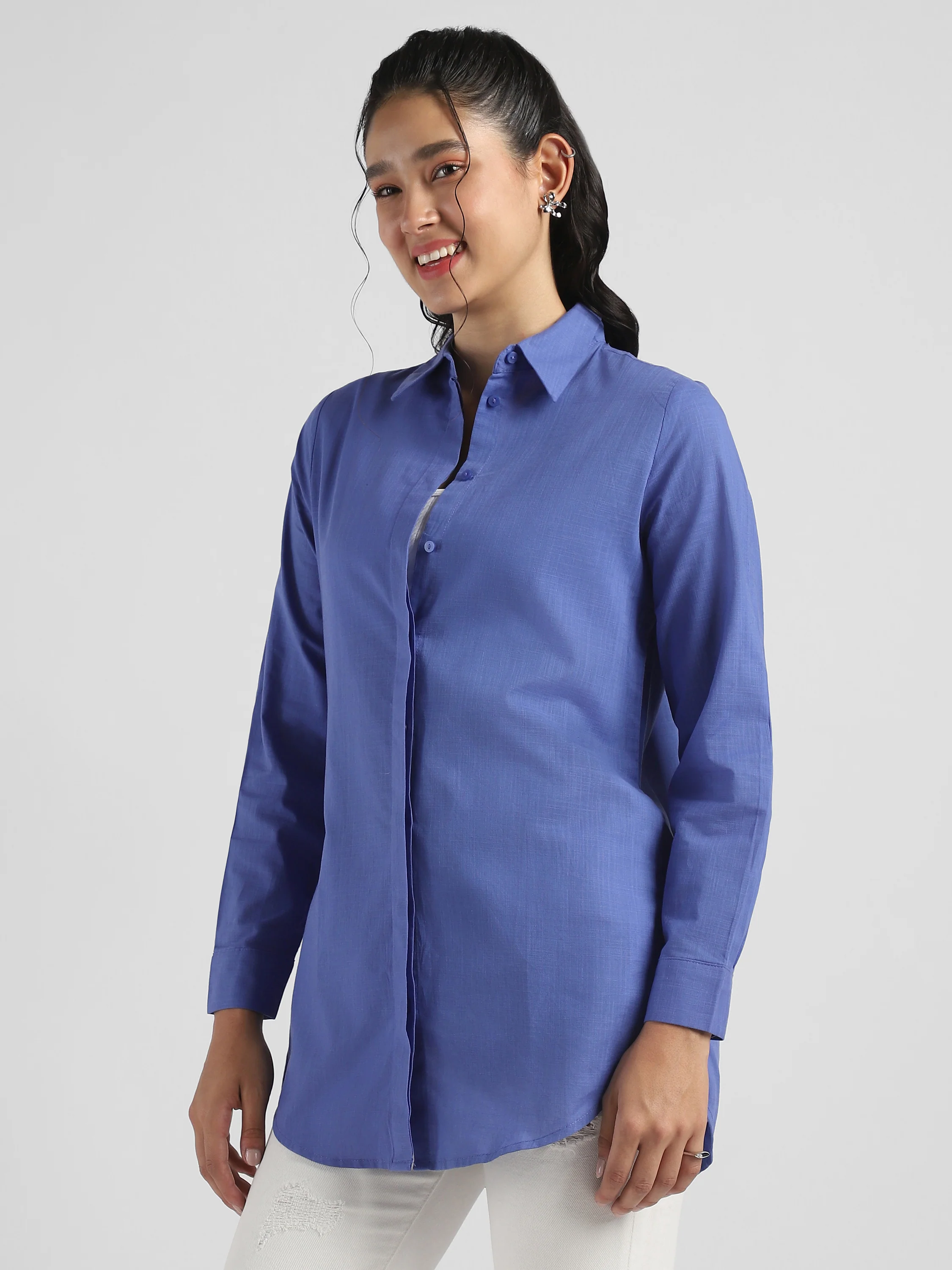 Women Cotton Oversized Shirt - Image 6