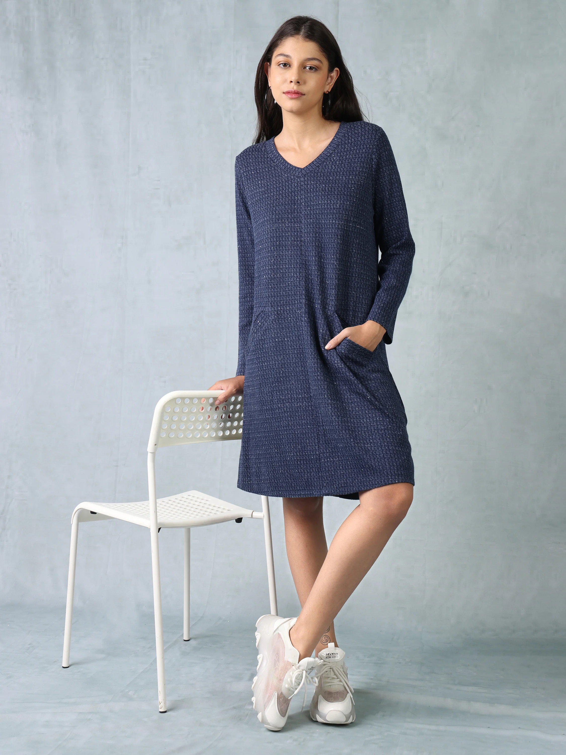 Women Blue Comfort Fit Dress - Image 2