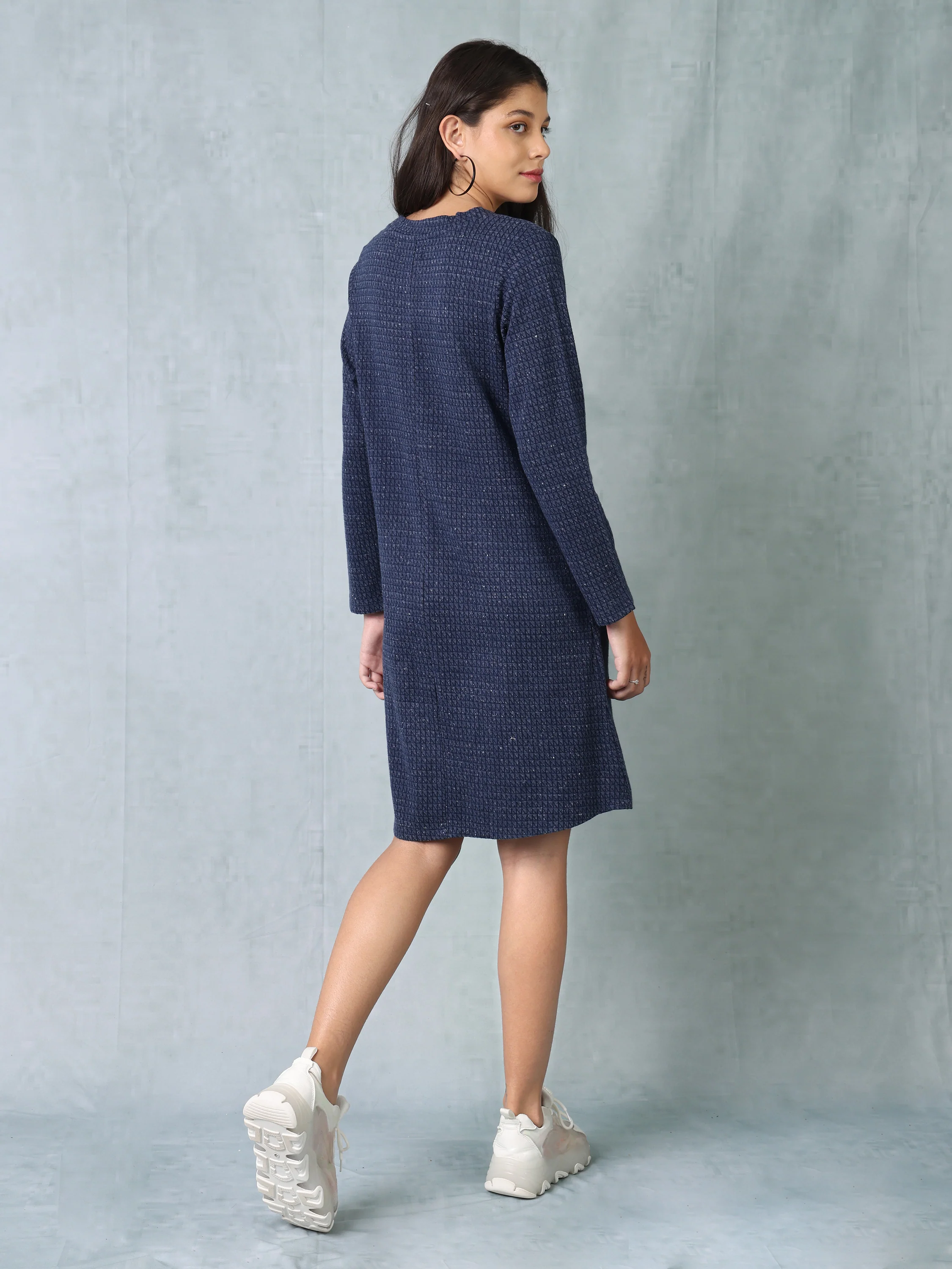 Women Blue Comfort Fit Dress - Image 3