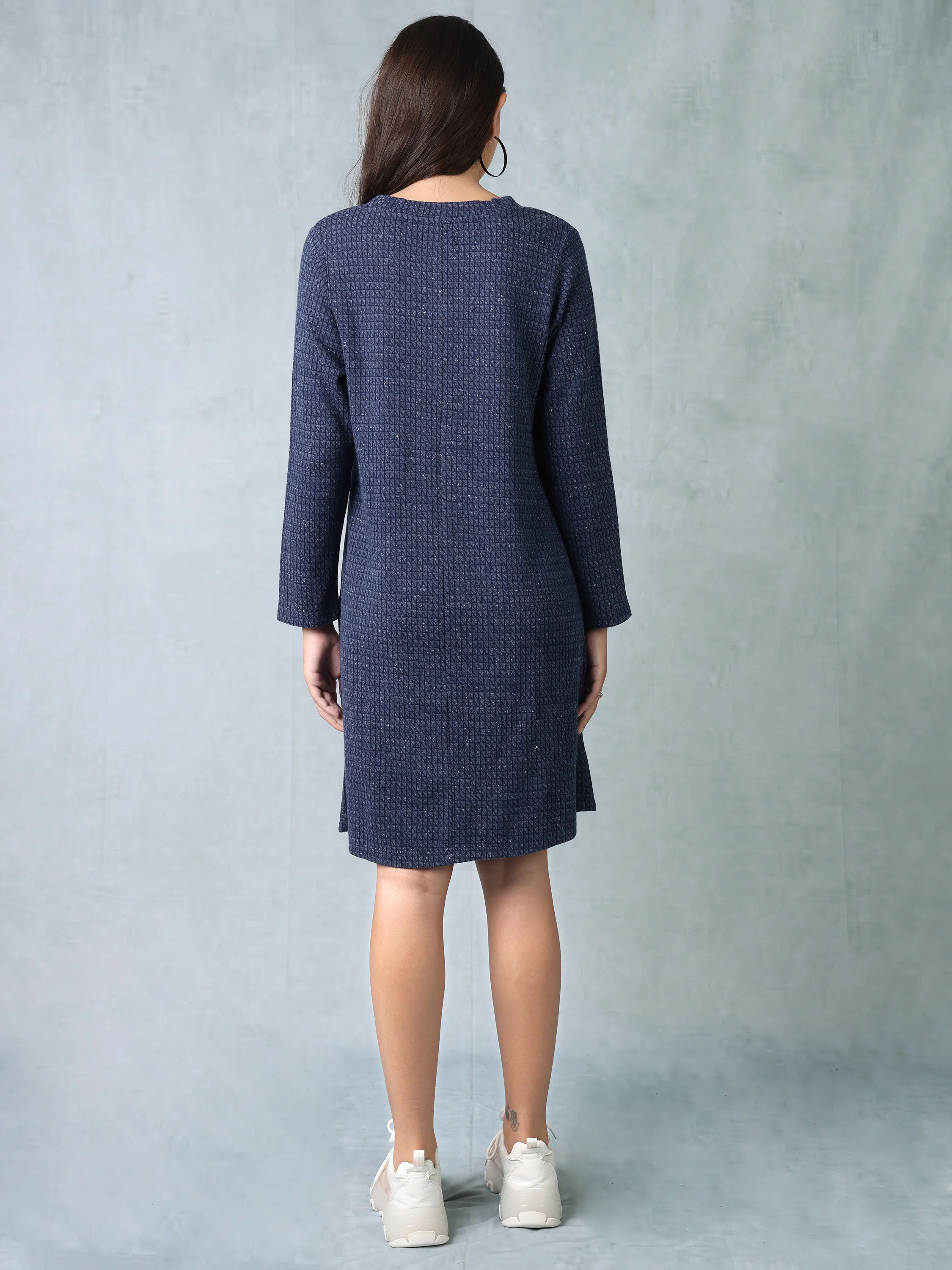 Women Blue Comfort Fit Dress - Image 4