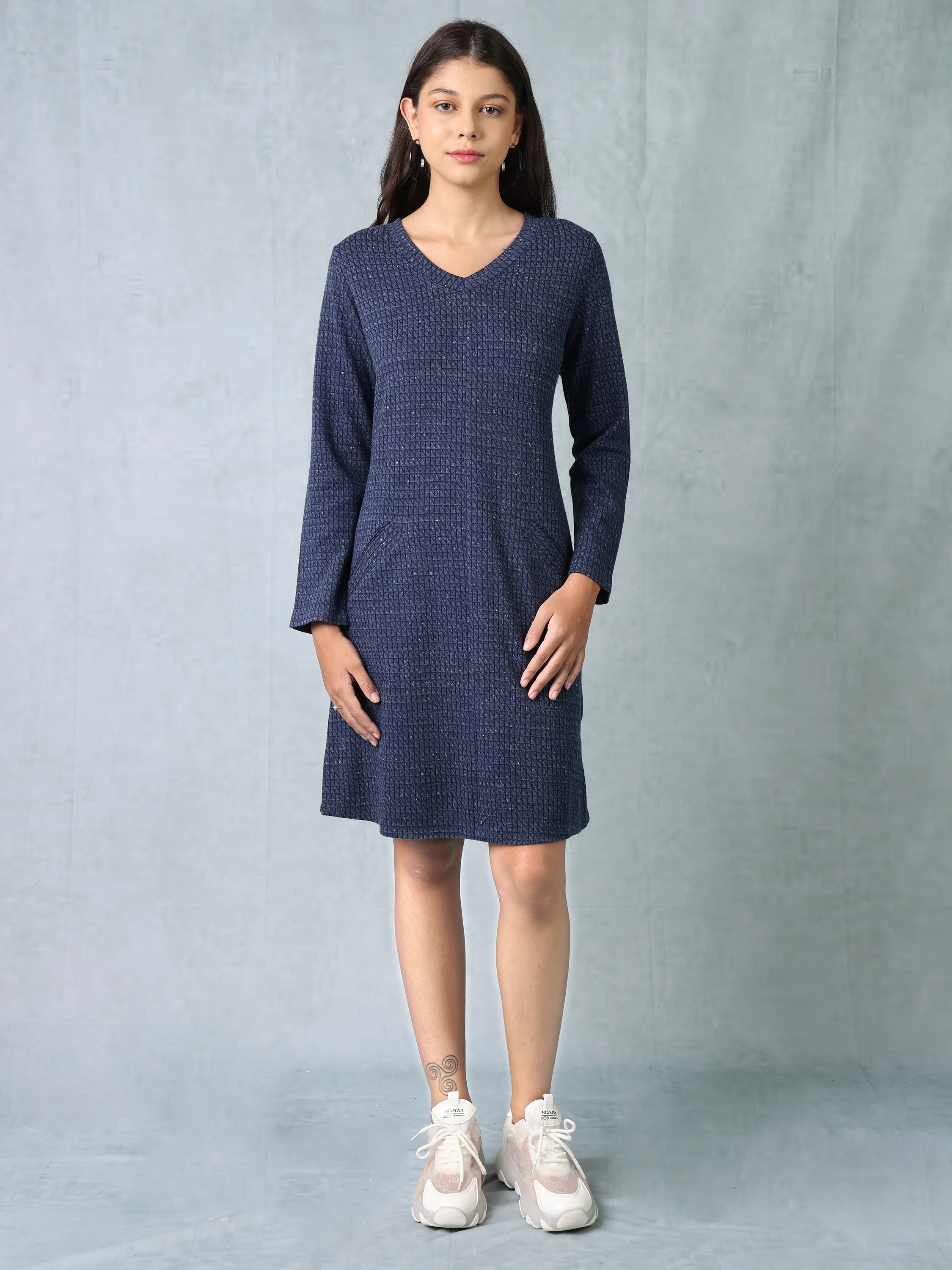 Women Blue Comfort Fit Dress - Image 5