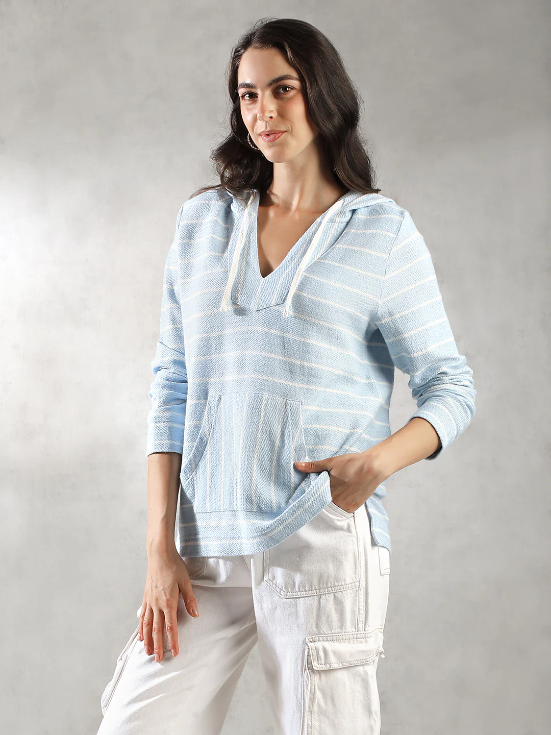 Women Blue Oversize Hoodie - Image 2