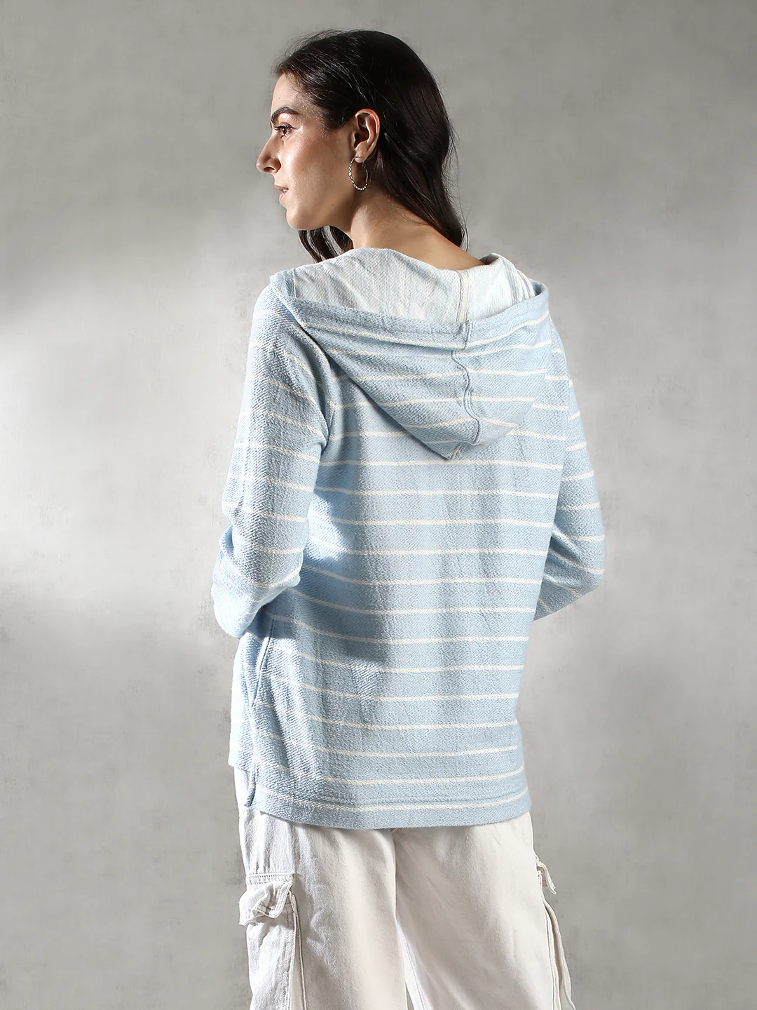 Women Blue Oversize Hoodie - Image 3