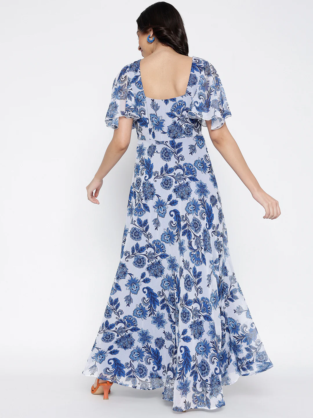 Women Blue Empire Maxi Dress - Image 2