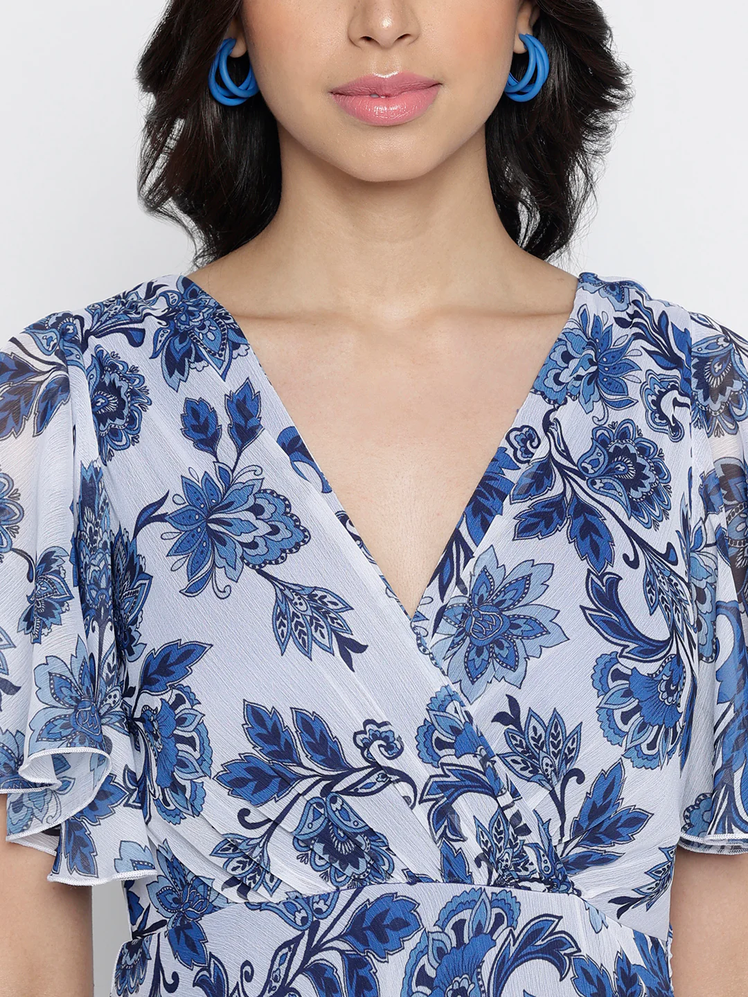 Women Blue Empire Maxi Dress - Image 3