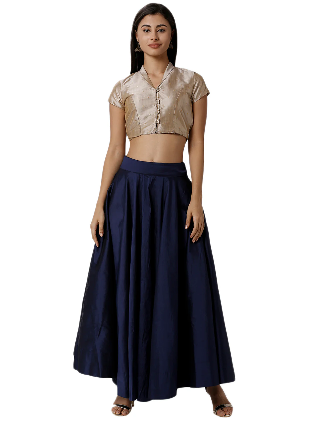 Women Blue Festive Skirt - Image 4