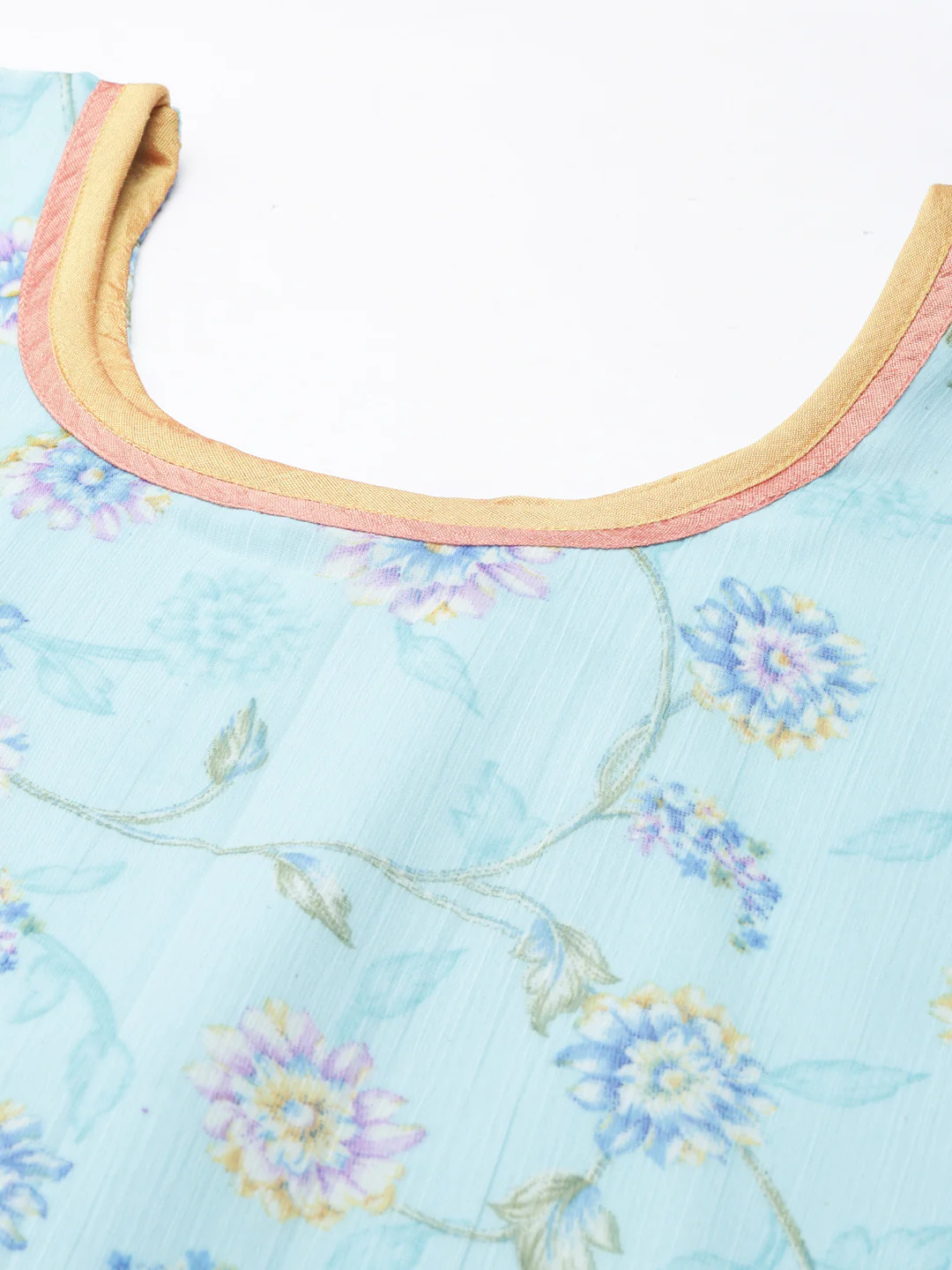 Women Blue Floral Chiffon Maxi Dress - Image 6
