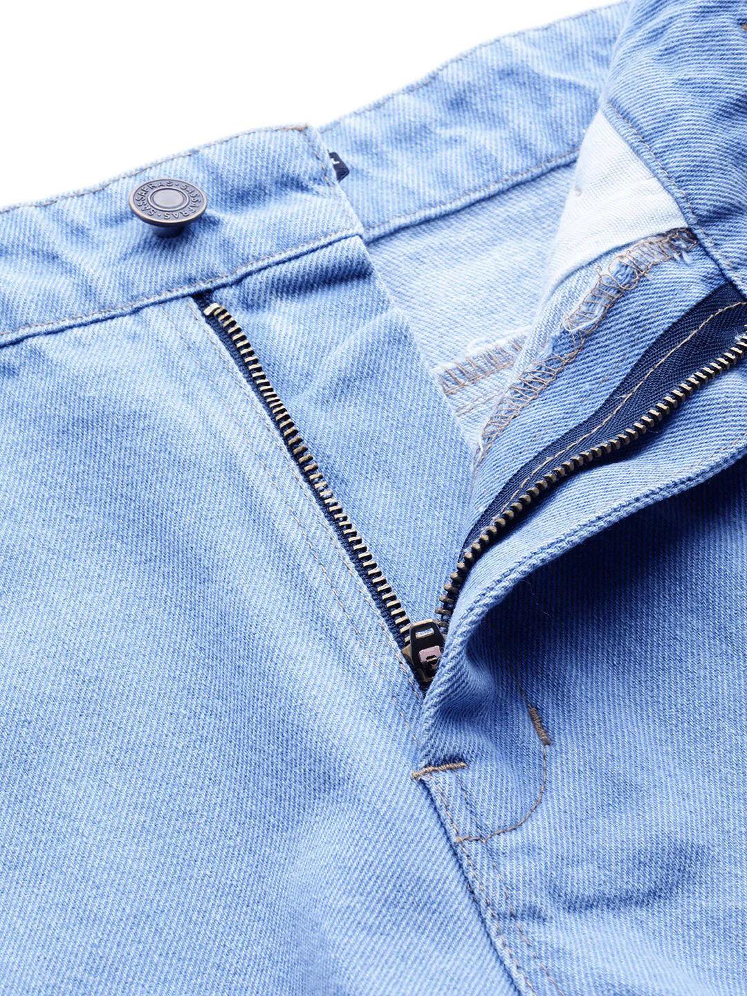 Women Blue Frayed Look Shorts - Image 5