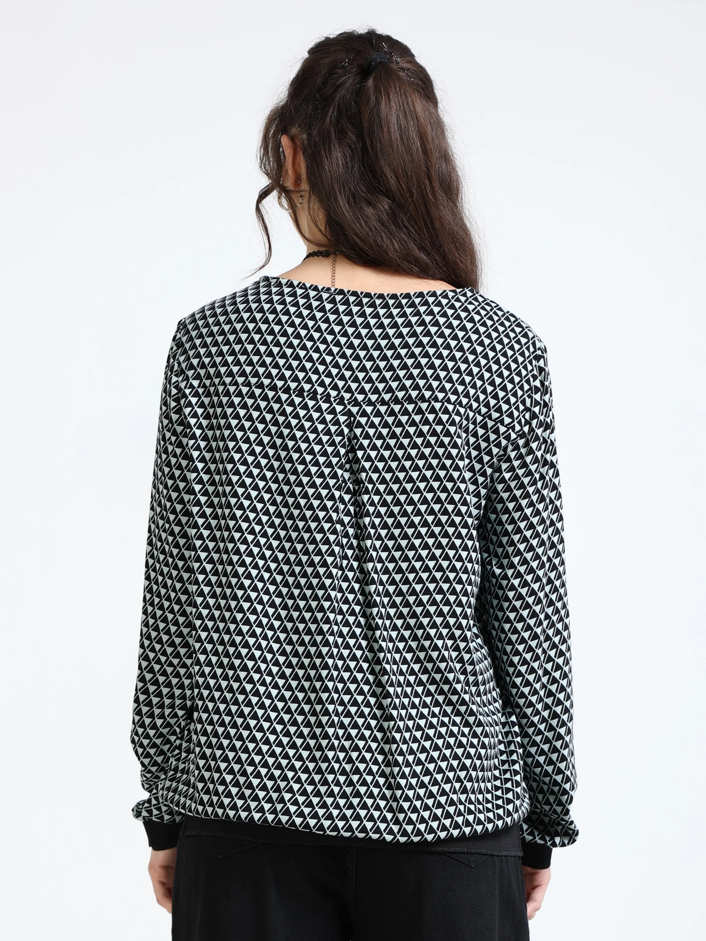 Women Blue Geometrical Print Top - Image 3