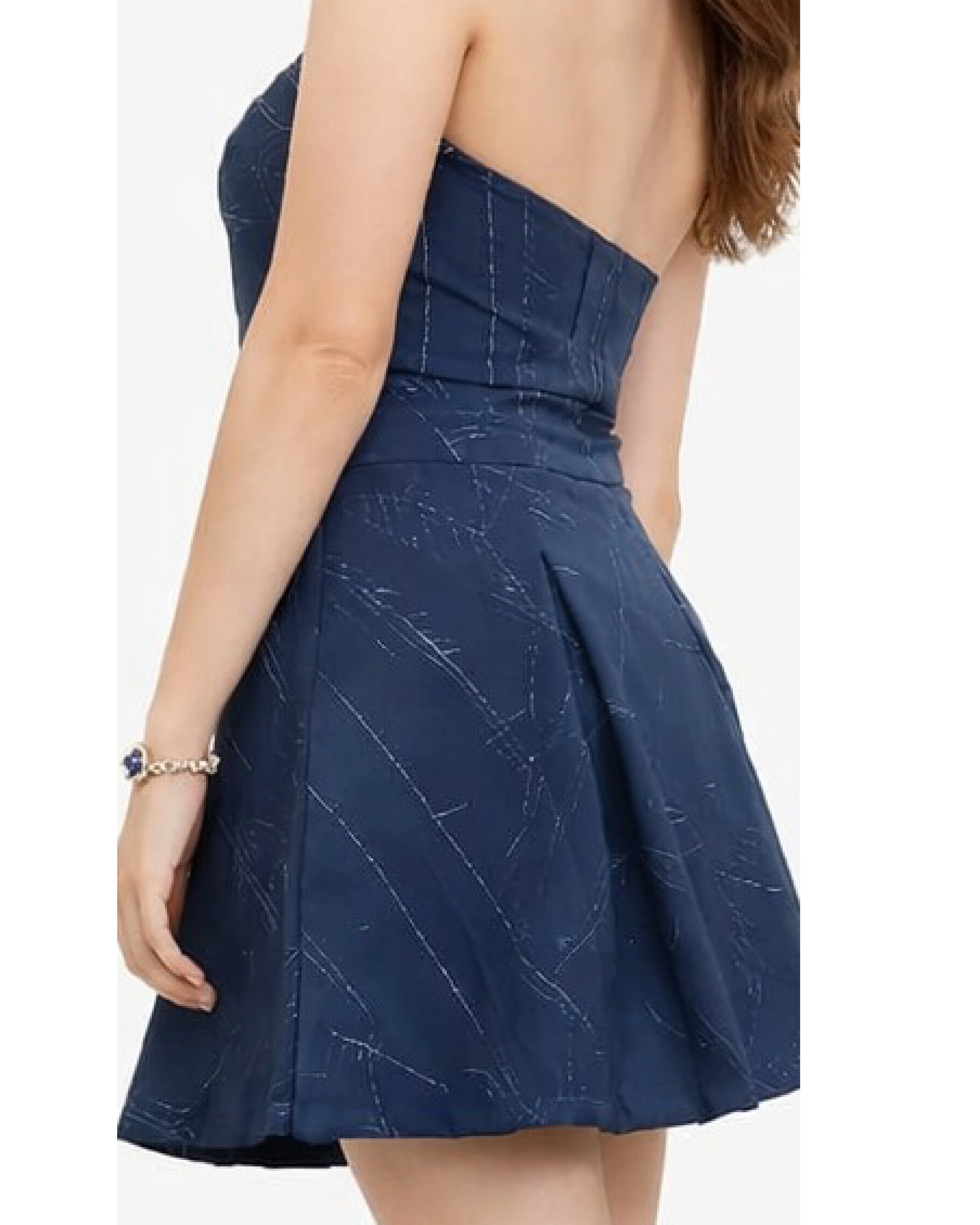 Women Blue Halter Neck Dress - Image 3