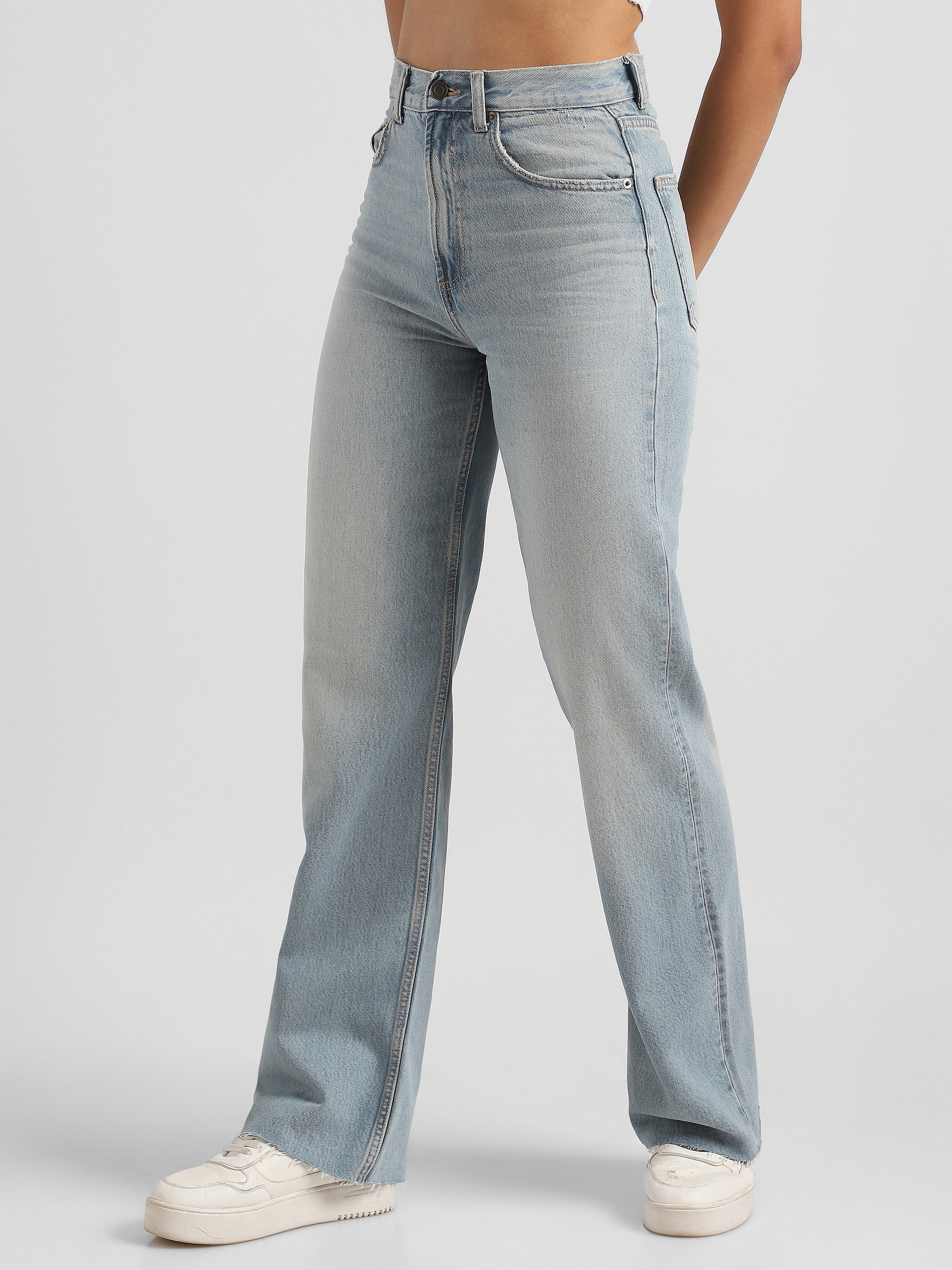 Women Blue High Waist Straight Fit Jeans - Image 5
