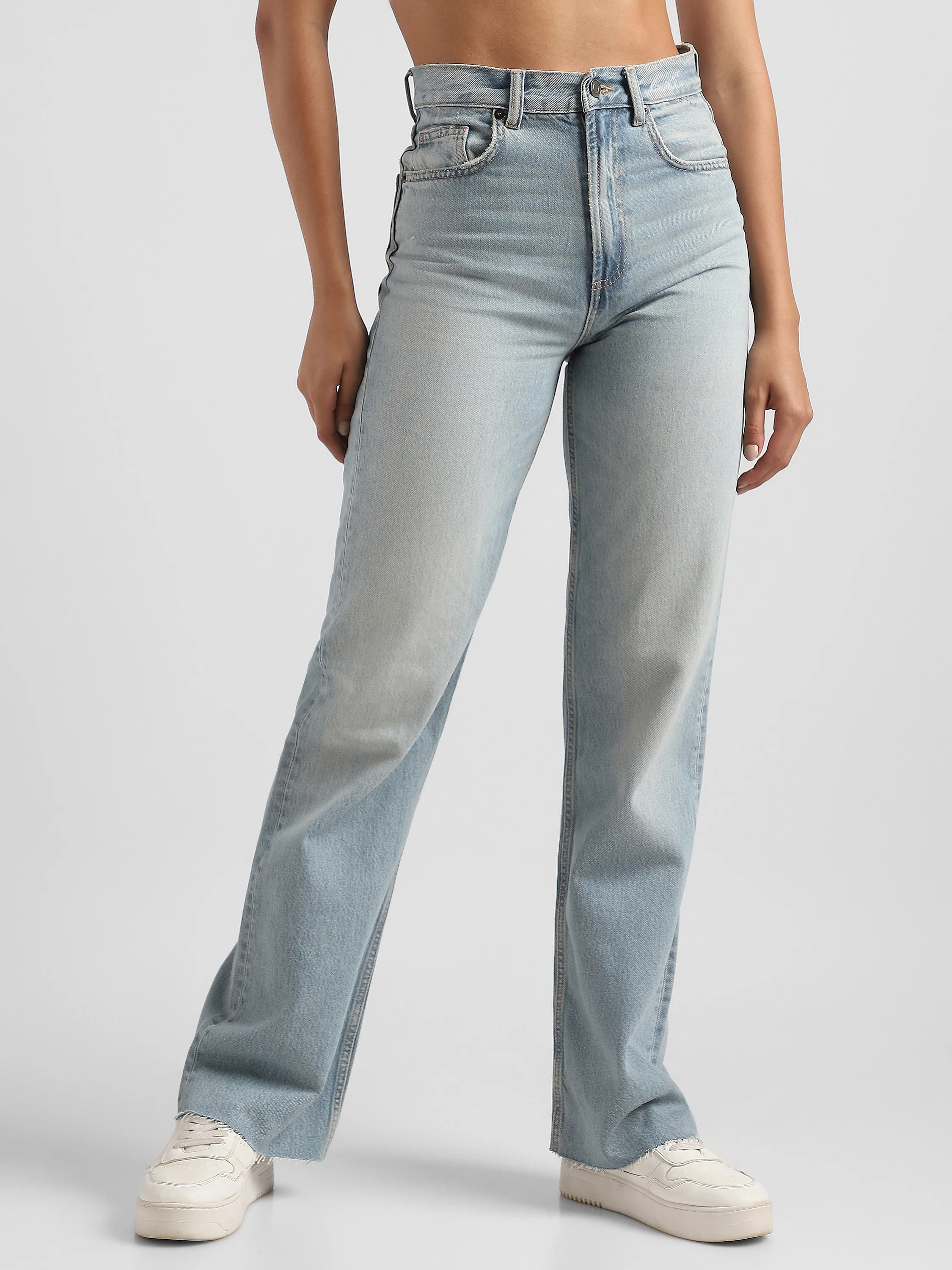 Women Blue High Waist Straight Fit Jeans - Image 7